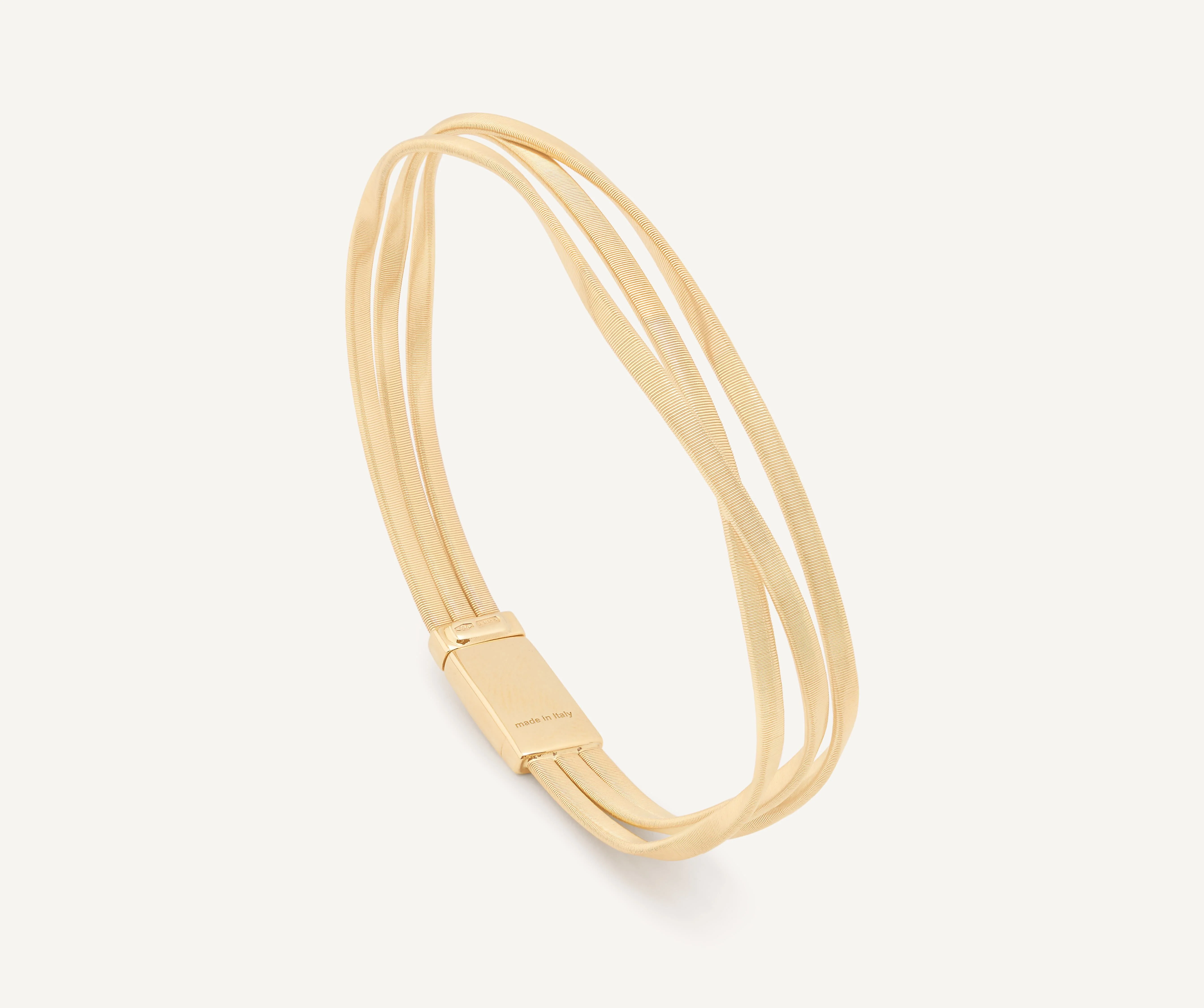 18K Yellow Gold Three Strand Coil Bracelet, 7"