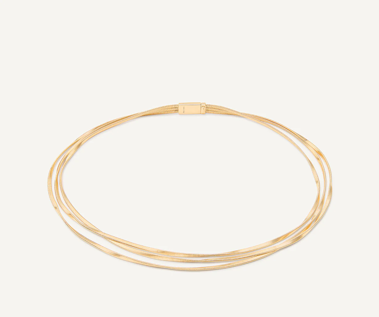 18K Yellow Gold Three Strand Coil Necklace, 16.5" - Image 4