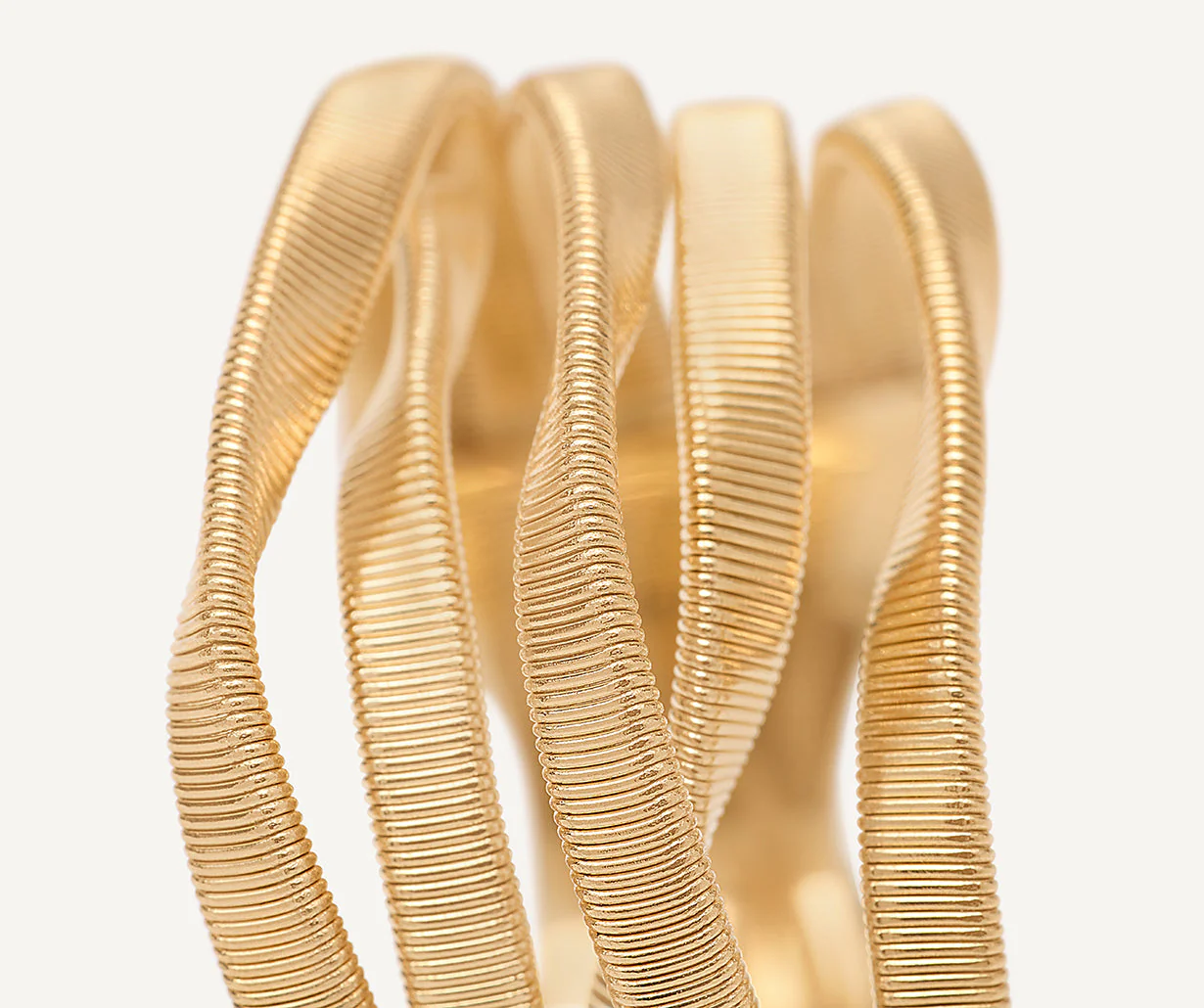 18K Yellow Gold Five Row Coil Ring - Image 3