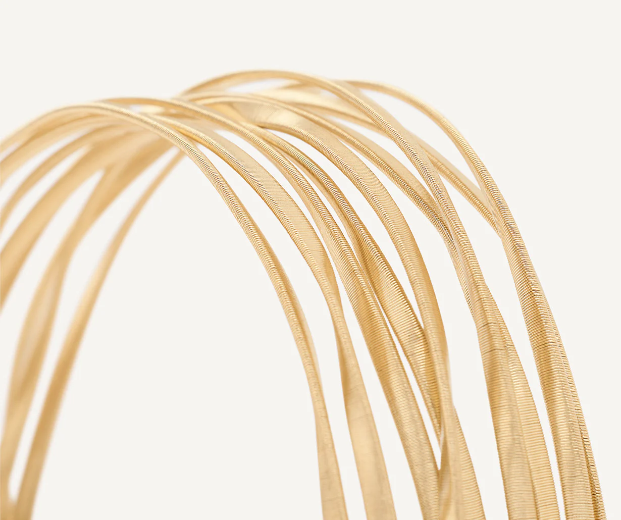 18K Yellow Gold Nine Strand Coil Bracelet, 7" - Image 3