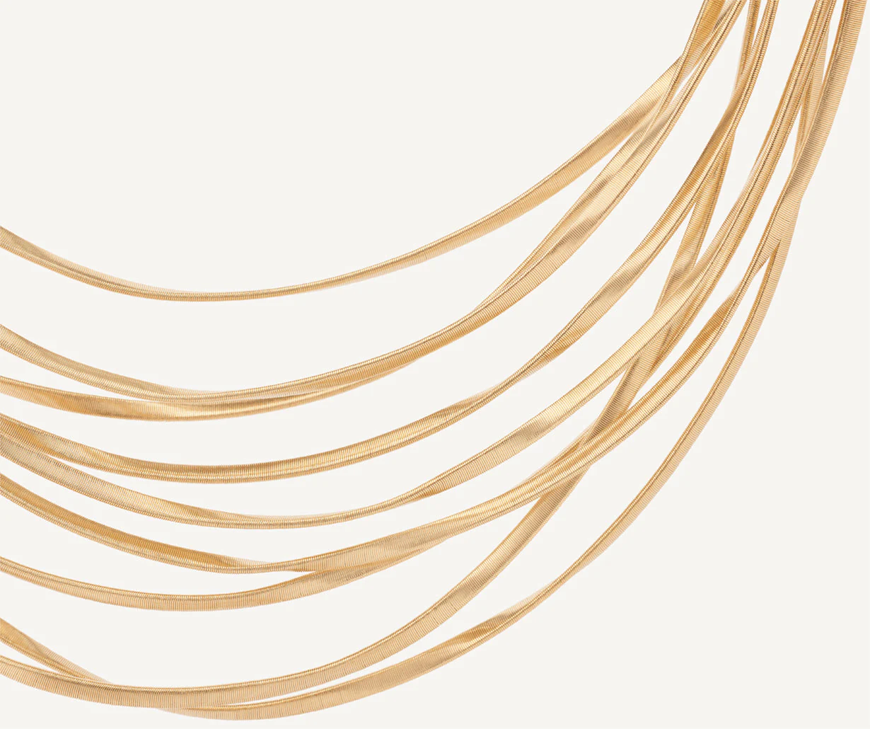 18K Yellow Gold Nine Strand Coil Necklace, 16.5" - Image 3