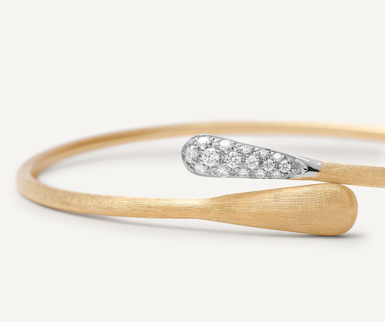 18K Yellow Gold Hugging Bangle with Diamonds - Image 3