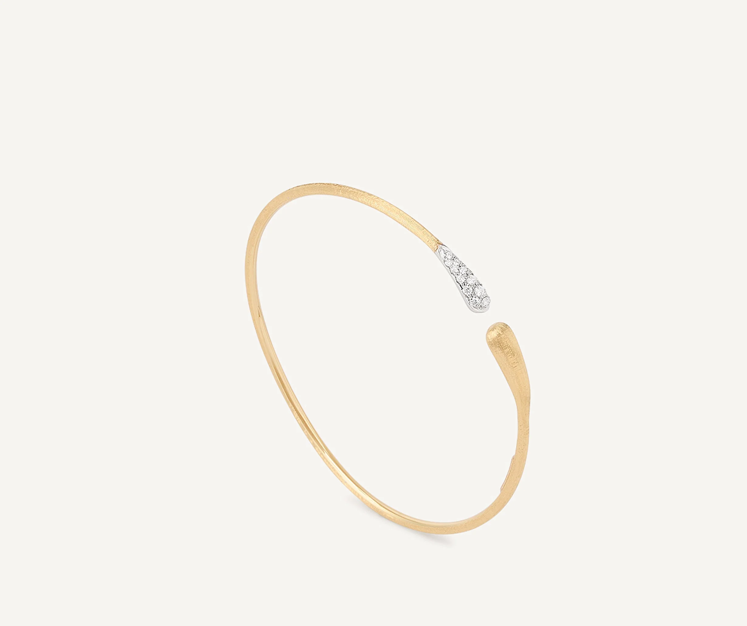 18K Yellow Gold Kissing Bangle with Diamonds