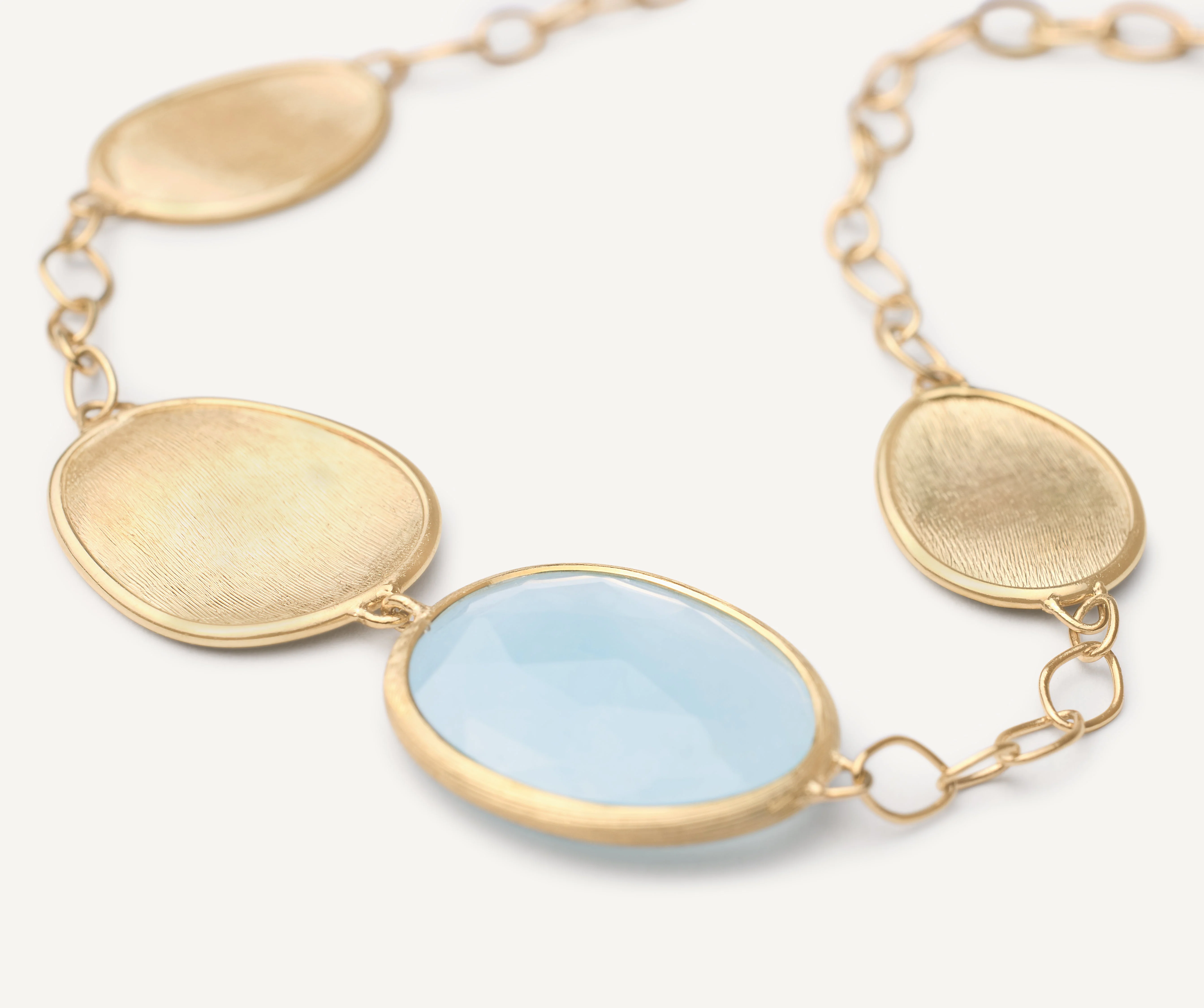 18K Yellow Gold Aquamarine Bracelet, 6.25" - Image 3