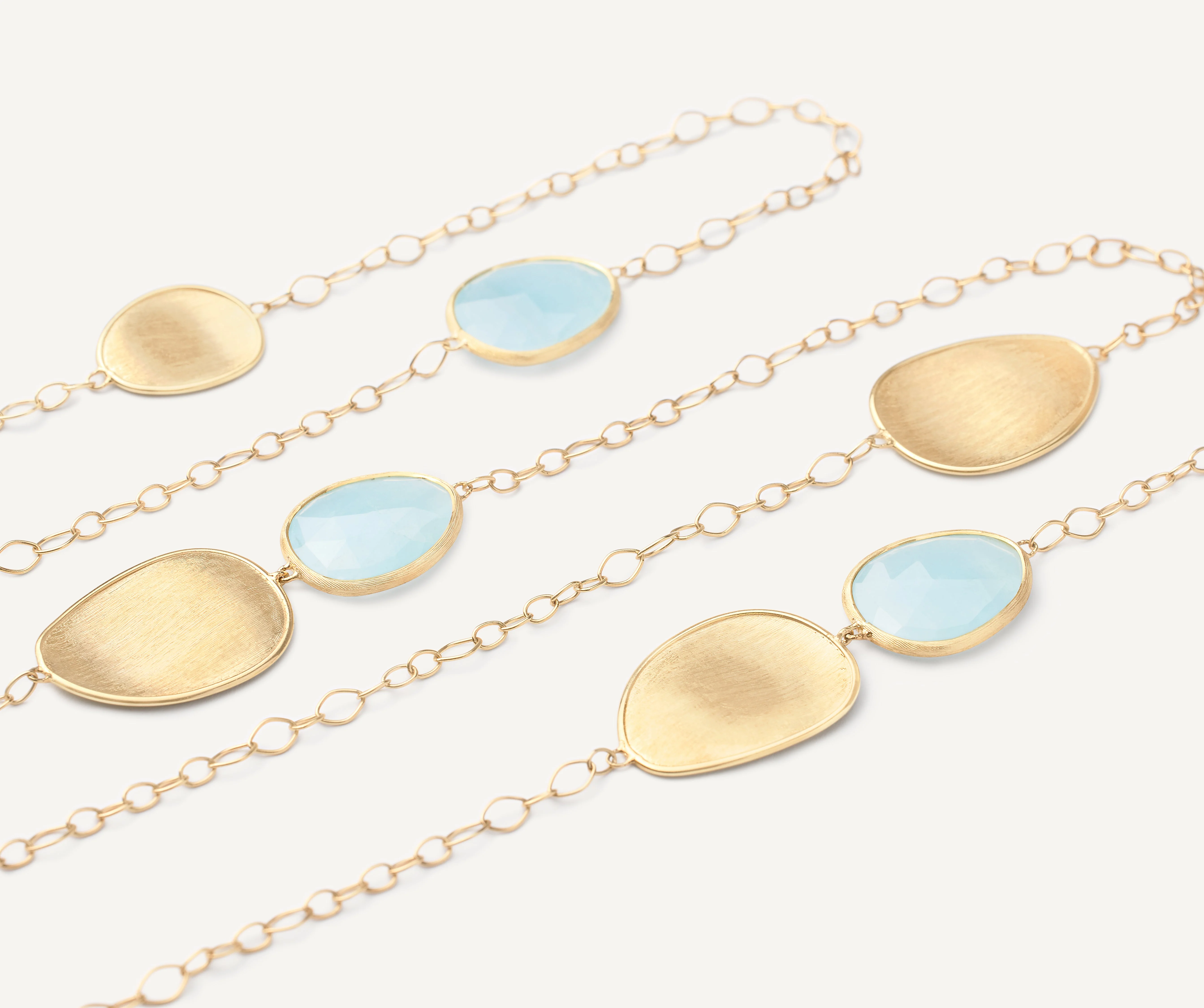 18K Yellow Gold Aquamarine Necklace, 39.25" - Image 3