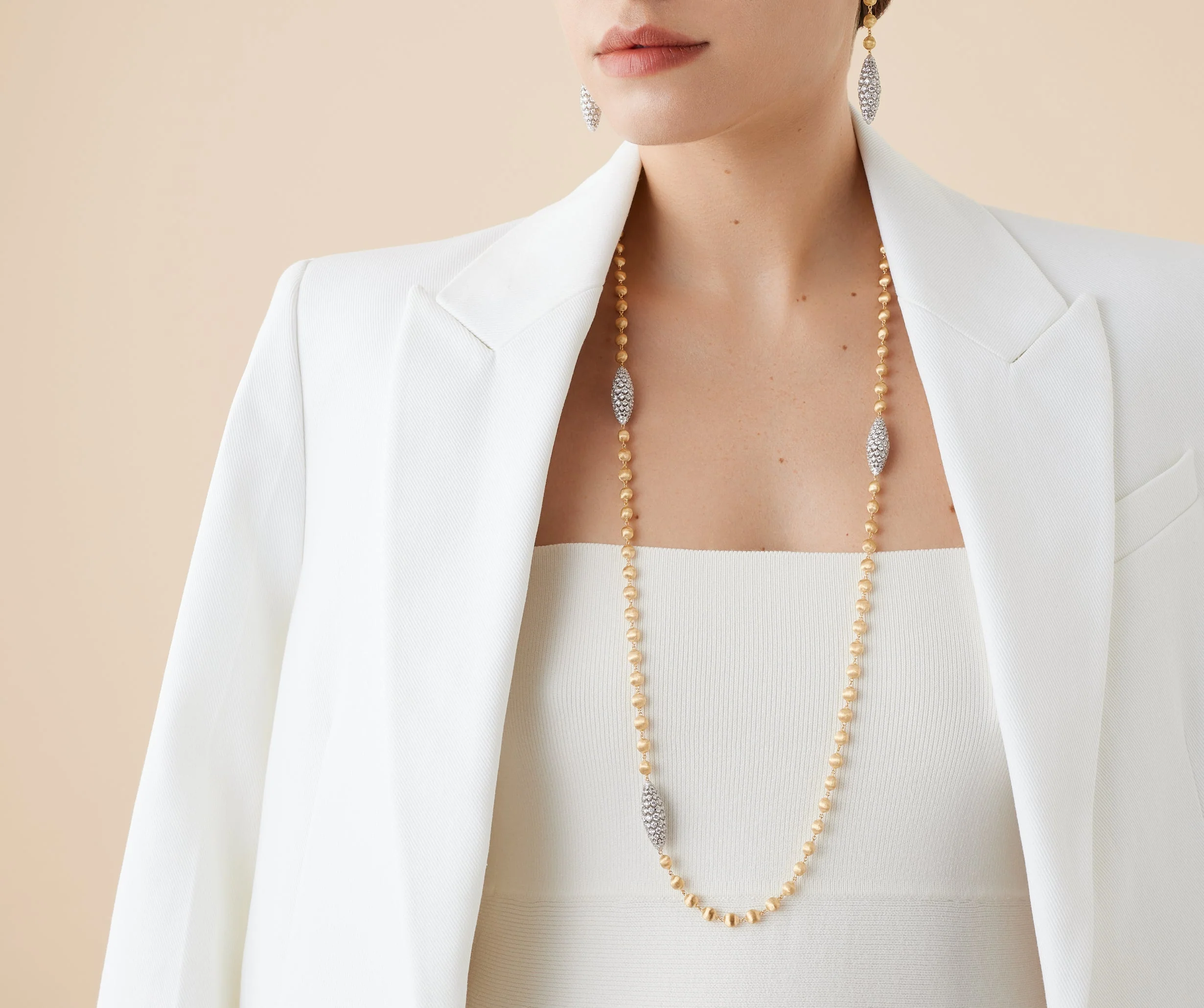 18K Yellow Gold Diamond Pignet Necklace, 36" - Image 2