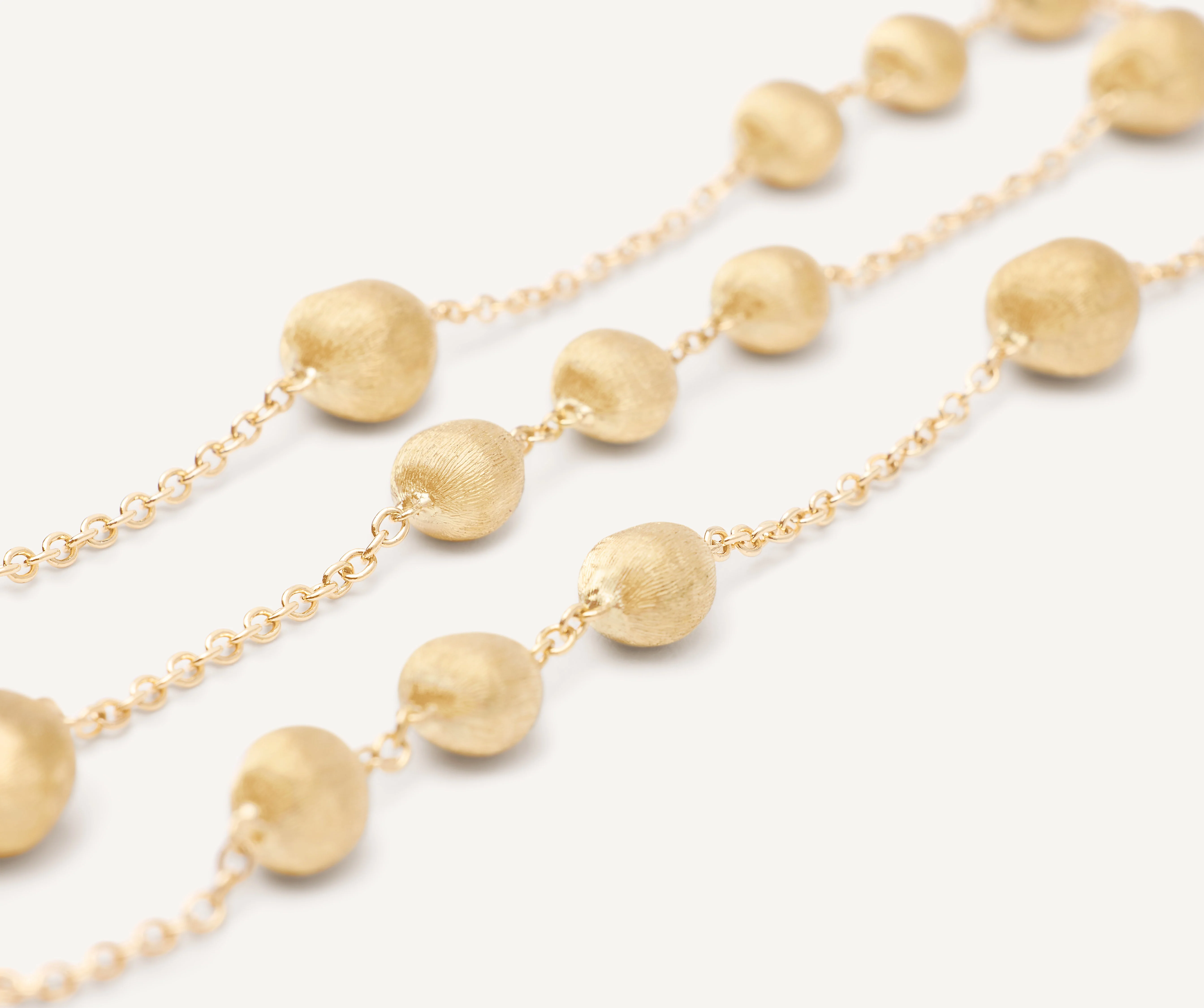 18K Yellow Gold Scattered Bead Necklace, 16.5"-18" - Image 3