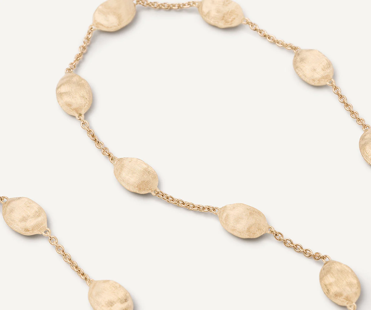 18K Yellow Gold Medium Bean Necklace, 16"-17.5" - Image 3