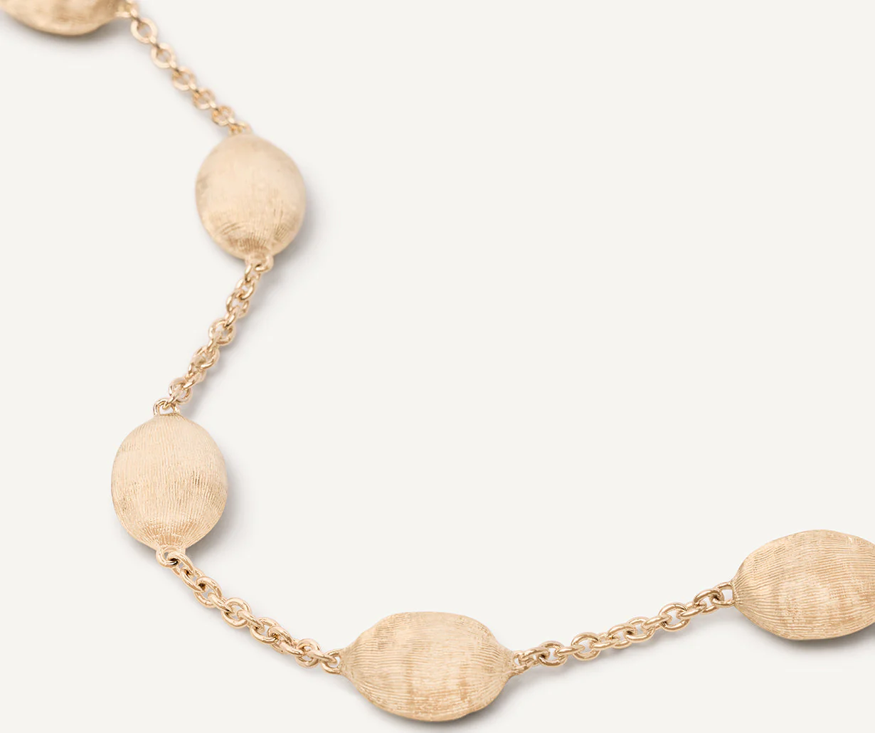 18K Yellow Gold Medium Bean Bracelet, 7.5" - Image 3