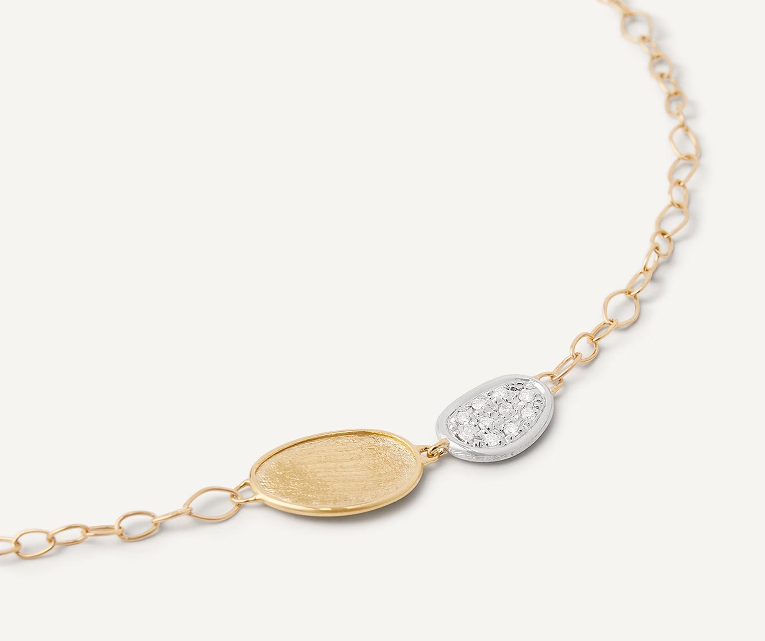 18K Yellow Gold Petal Bracelet with Diamonds, 6.25"-7.75" - Image 4