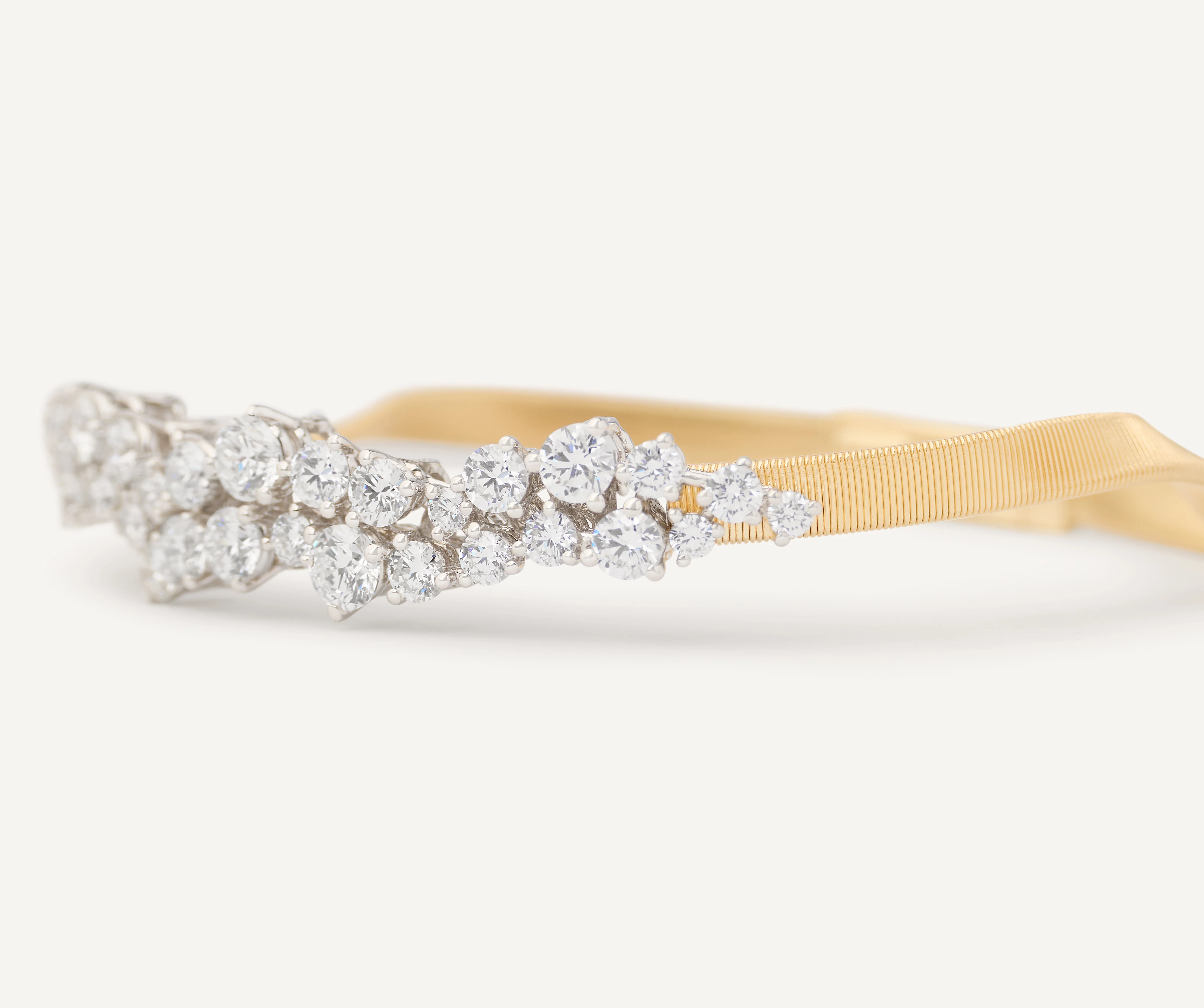 18K Yellow Gold Diamond Bangle,4 mm - Image 3