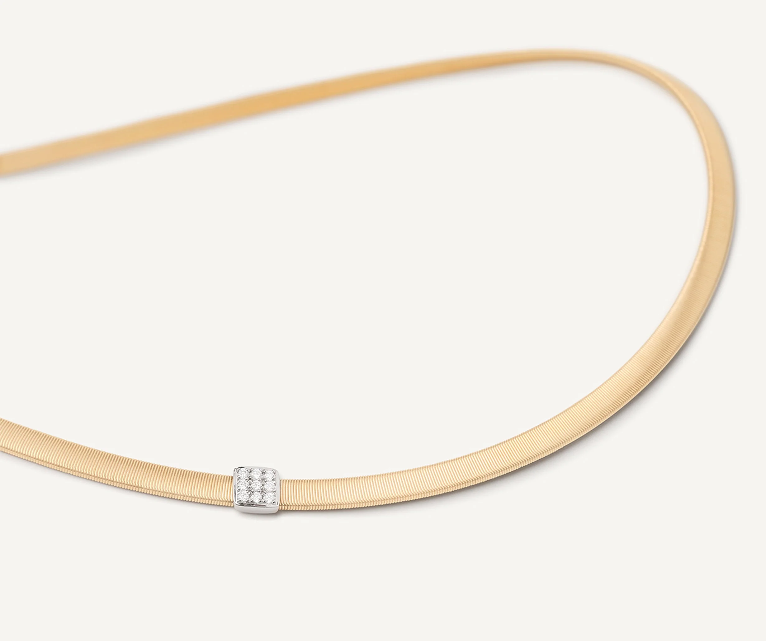 18K Yellow Gold Coil Necklace with Diamond Station, 16.5" - Image 4