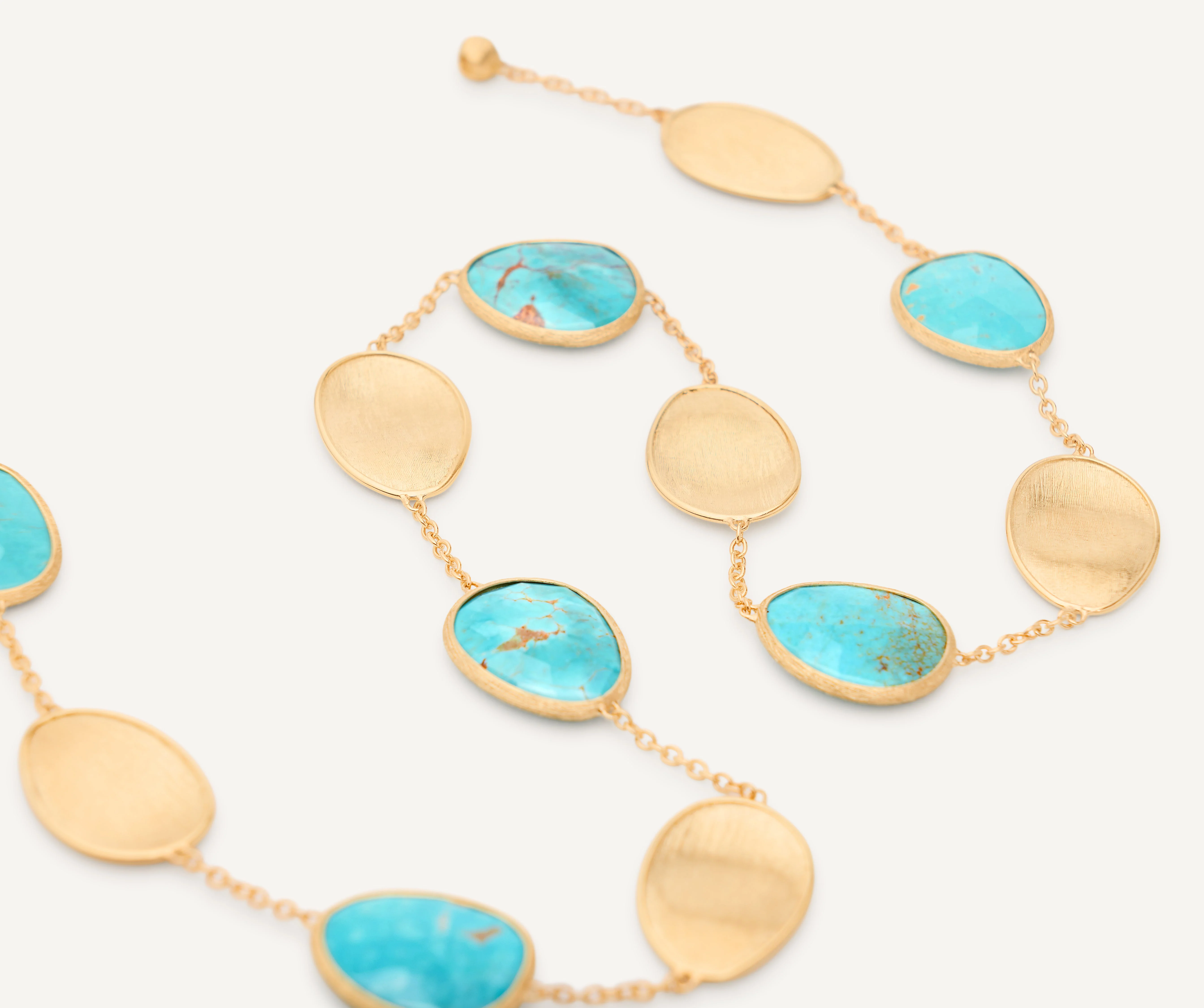 18K Yellow Gold Turquoise Necklace, 17" - Image 3