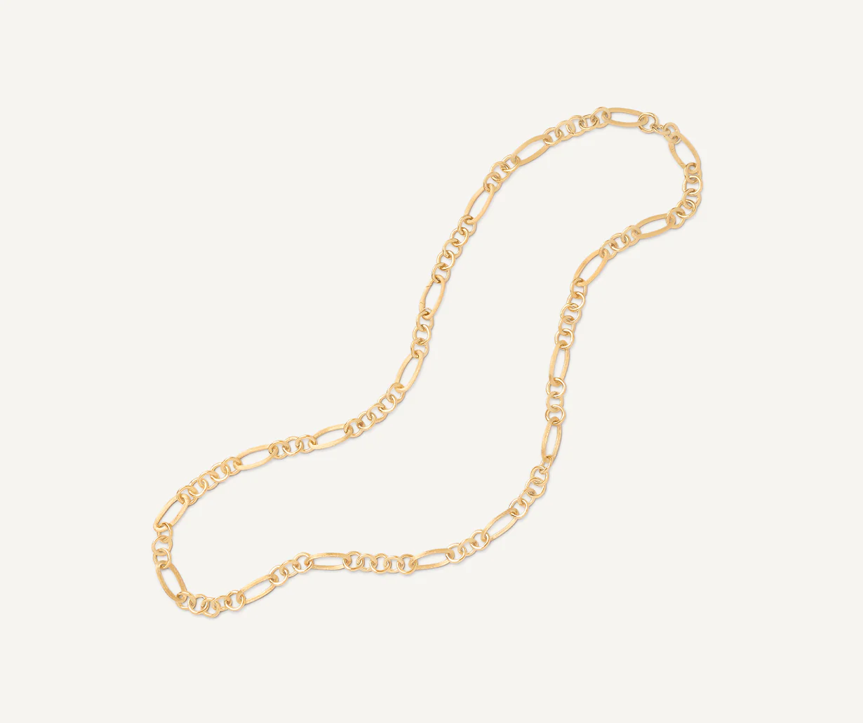 18K Yellow Gold Alternating Link Necklace, 36"