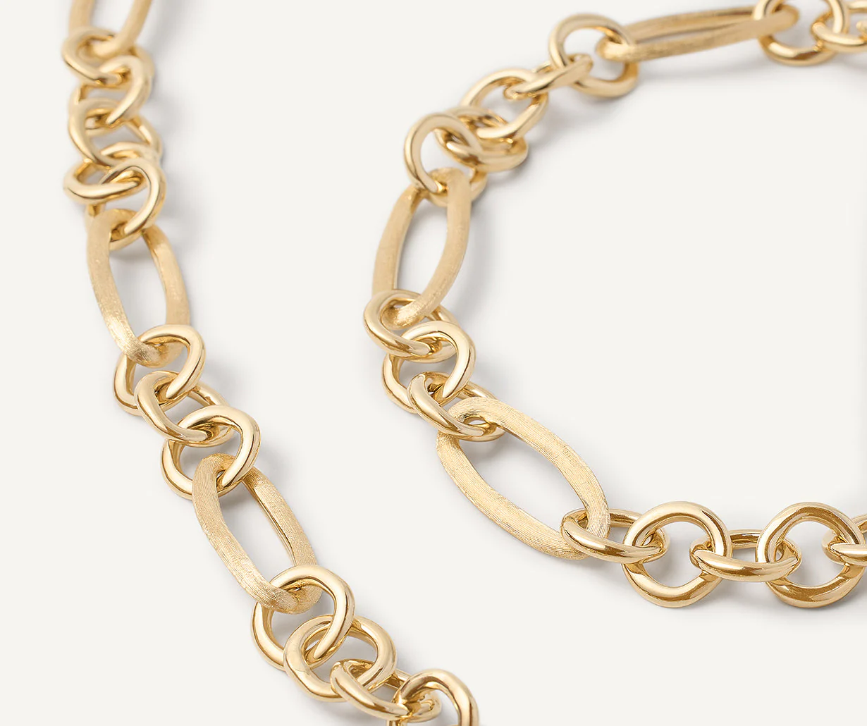 18K Yellow Gold Alternating Link Necklace, 36" - Image 3