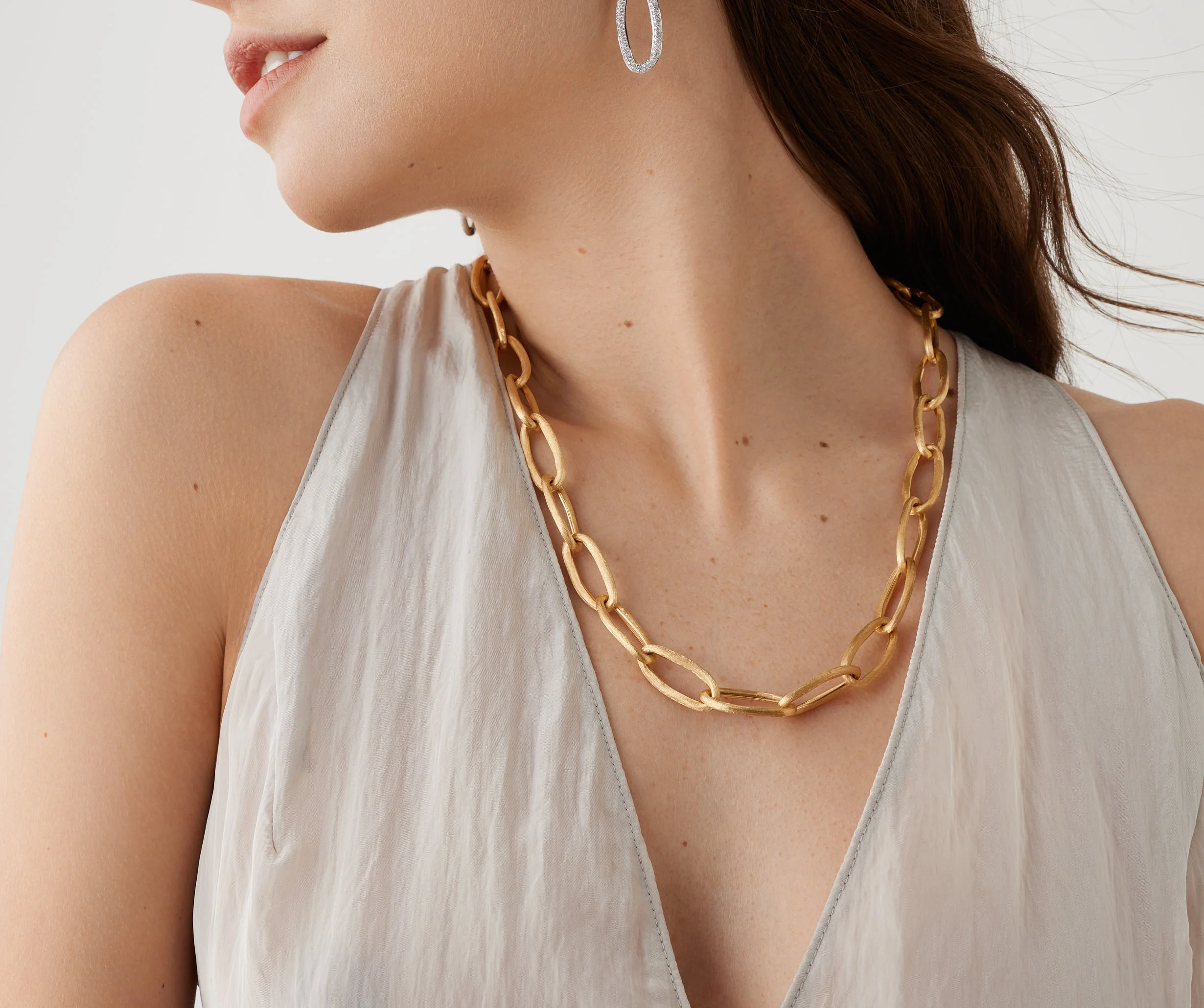 18K Yellow Gold Convertible Oval Link Lariat, 18.25" - Image 3