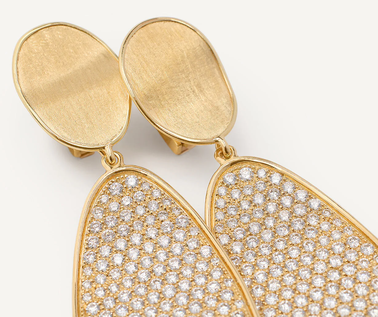 18K Yellow Gold Diamond Convertible Earrings, 2.6" - Image 3