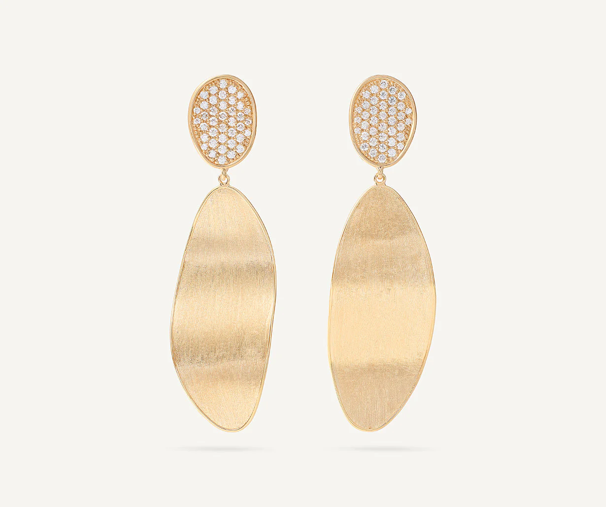 18K Yellow Gold Diamond Convertible Earrings, 2.6" - Image 5