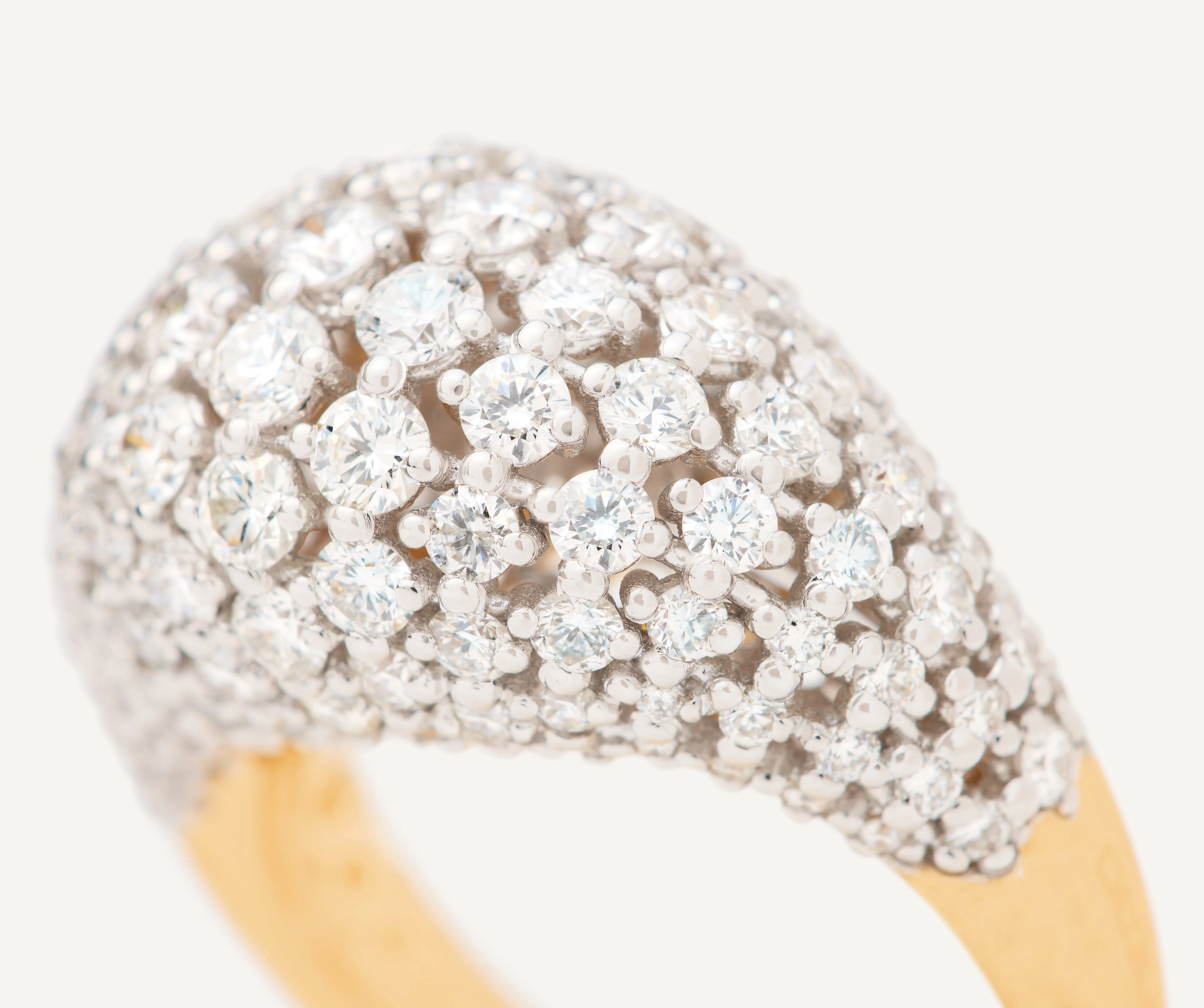 18K Yellow Gold Diamond Cocktail Ring - Image 2