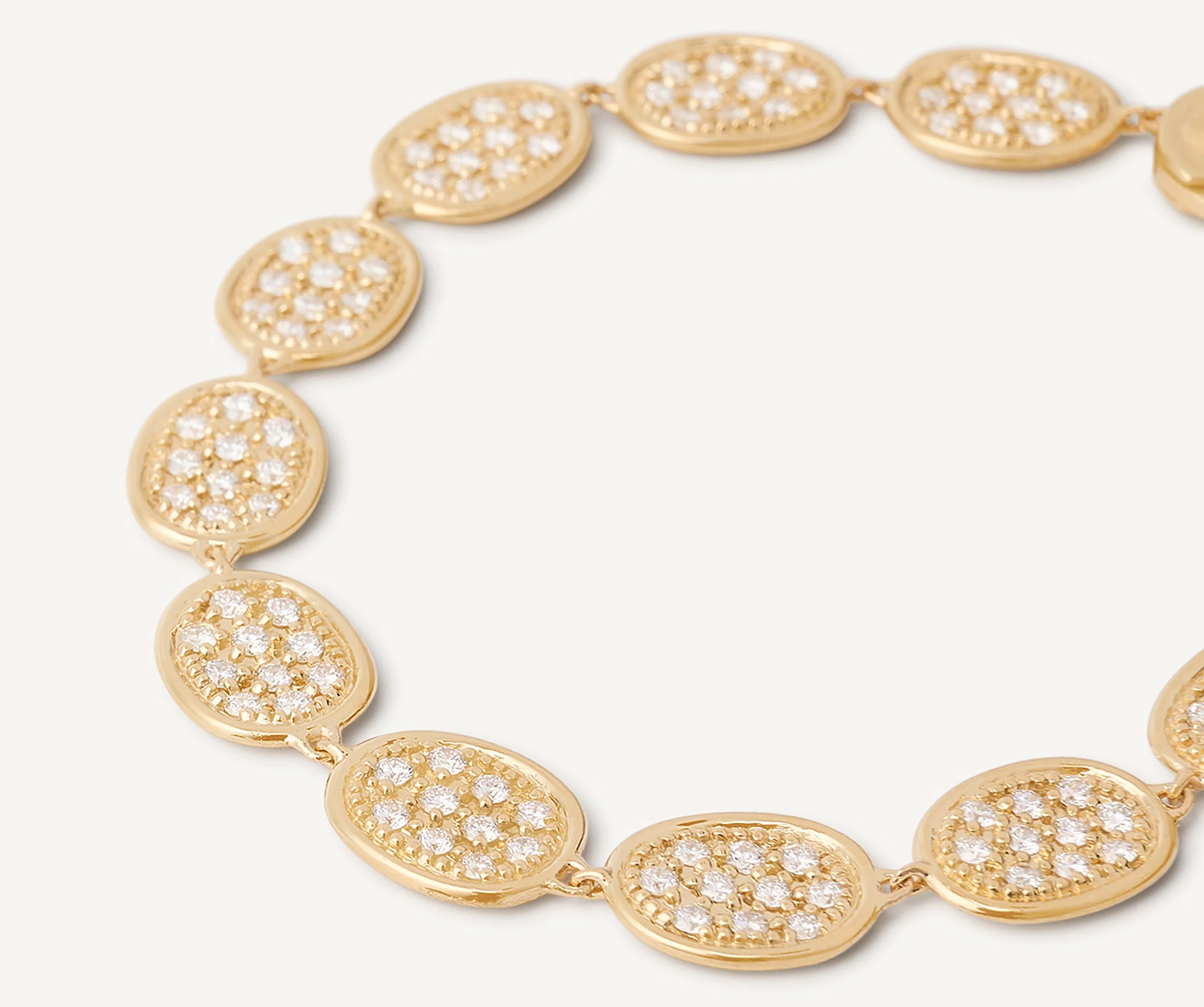 18K Yellow Gold Diamond Petal Bracelet, 7.25" - Image 3