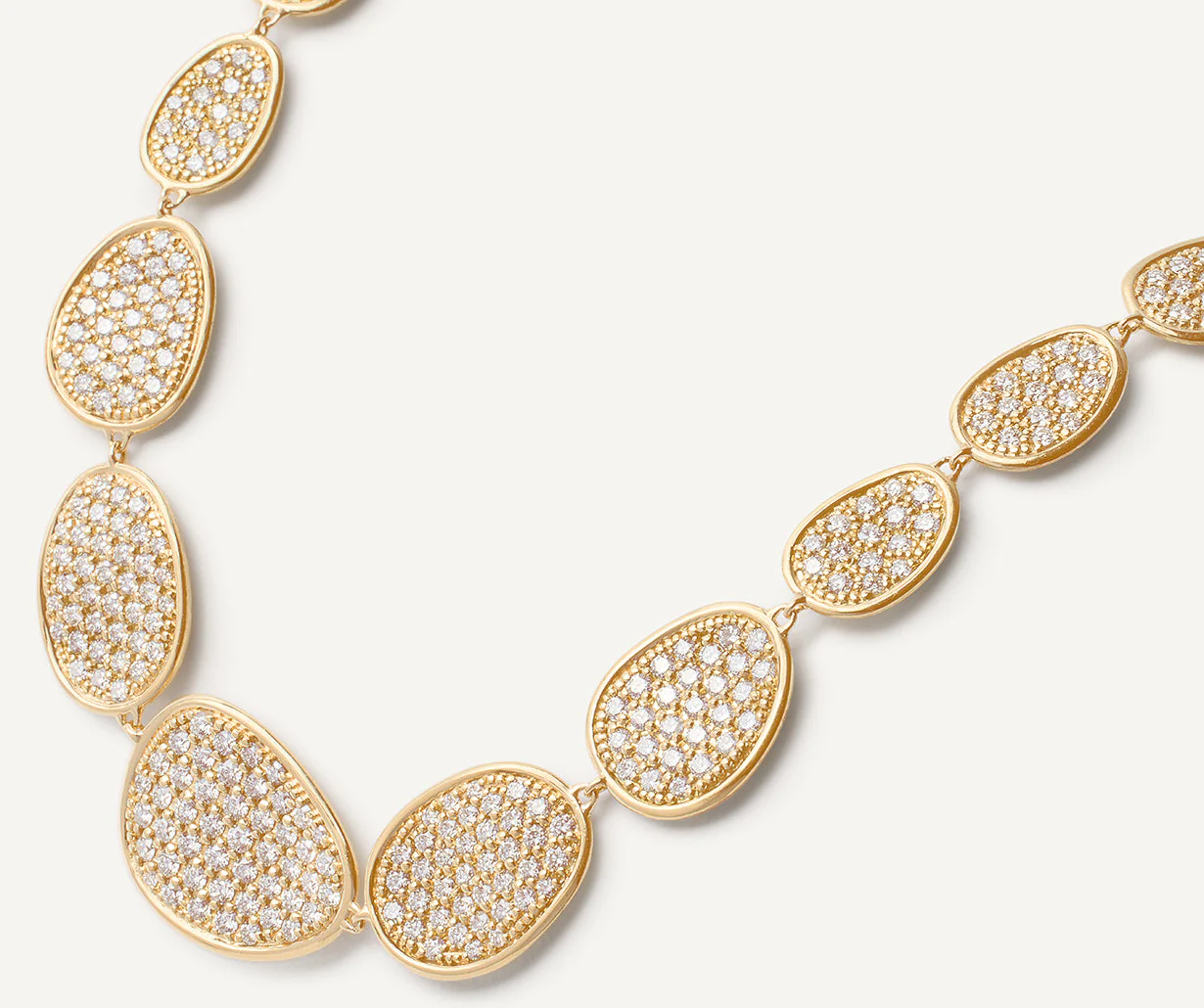 18K Yellow Gold Diamond Petal Necklace, 17.75" - Image 3