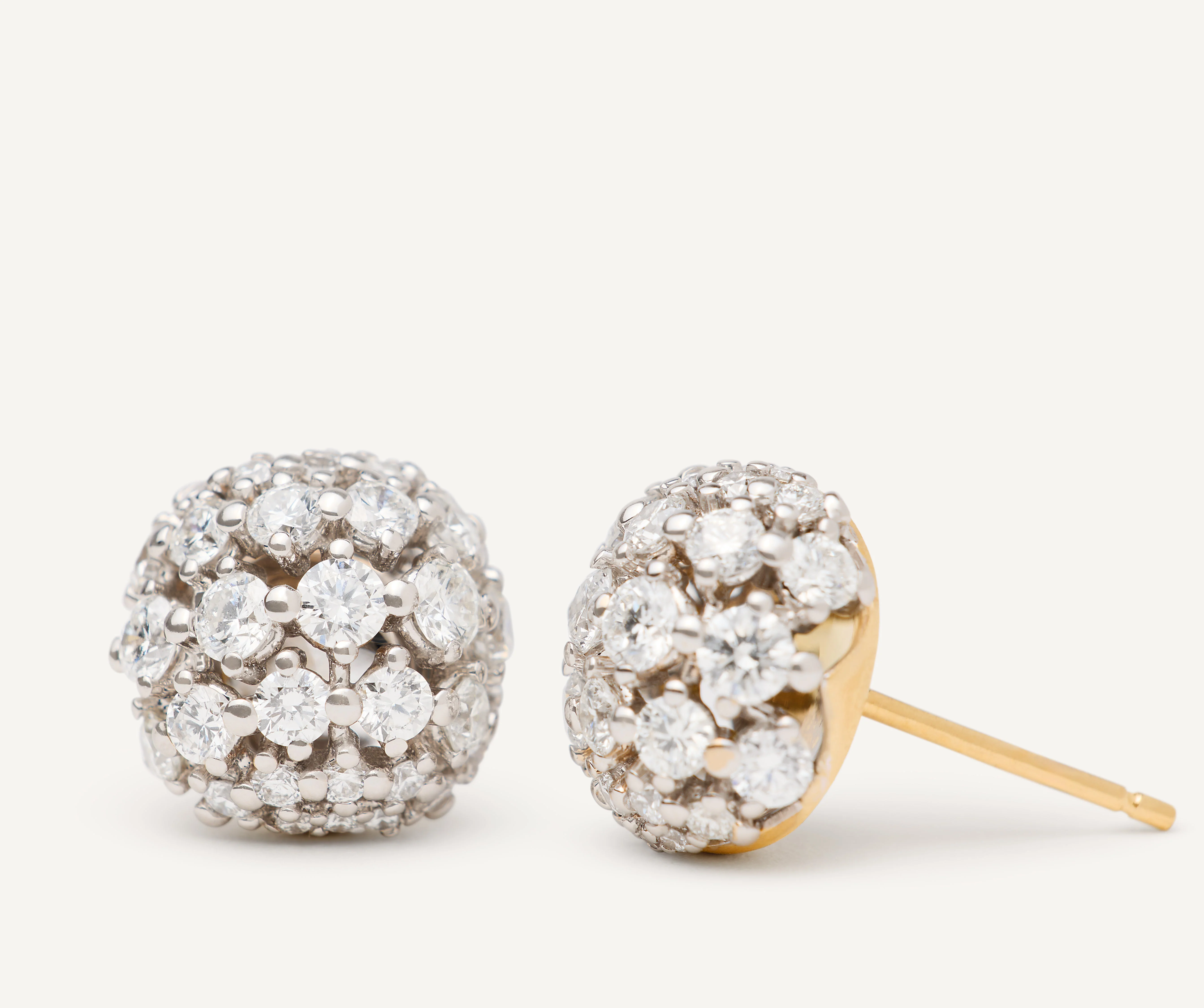18K Yellow Gold Diamond Stud Earrings, 0.39" - Image 3