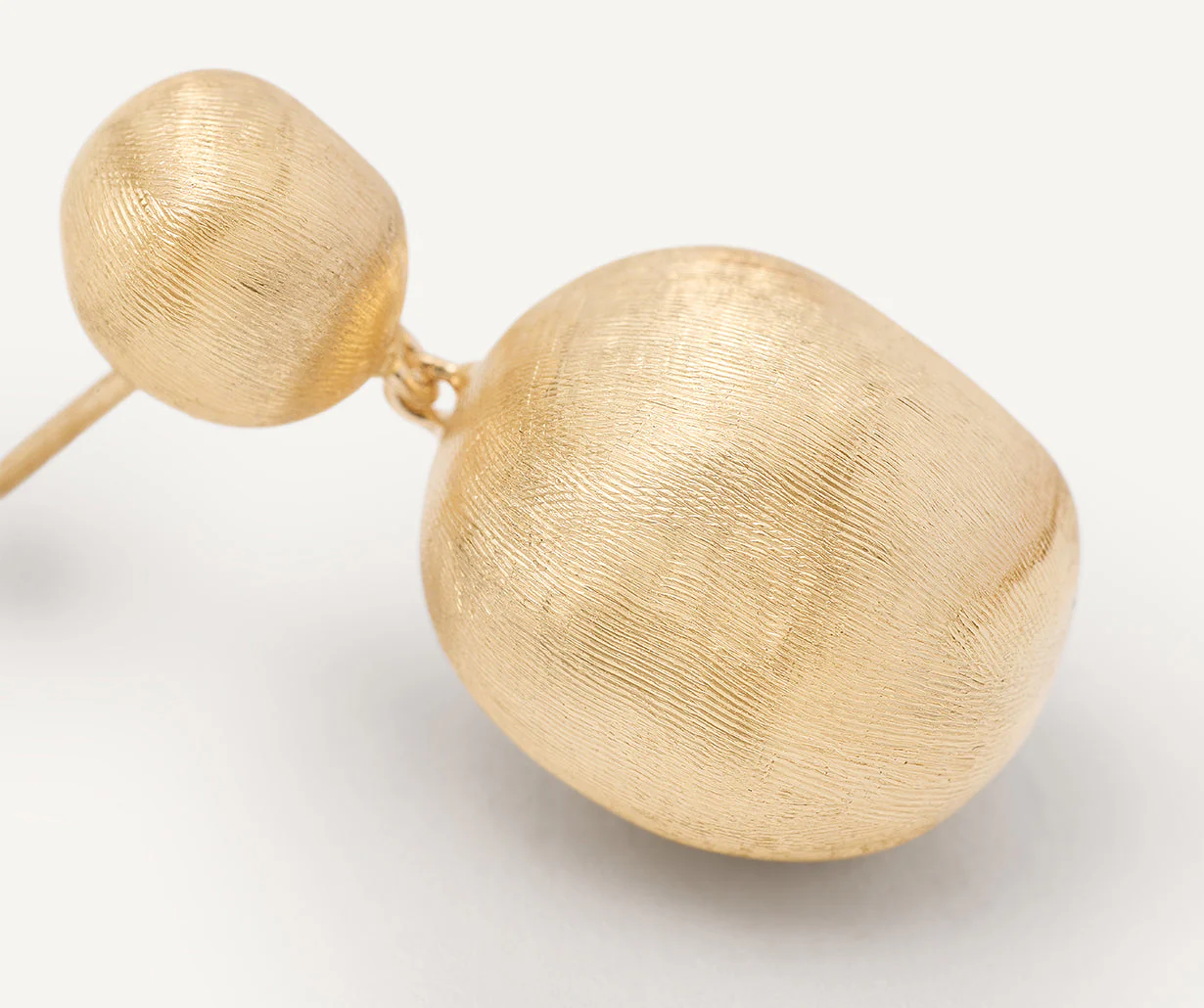 18K Yellow Gold Double Earrings, 0.8" - Image 3