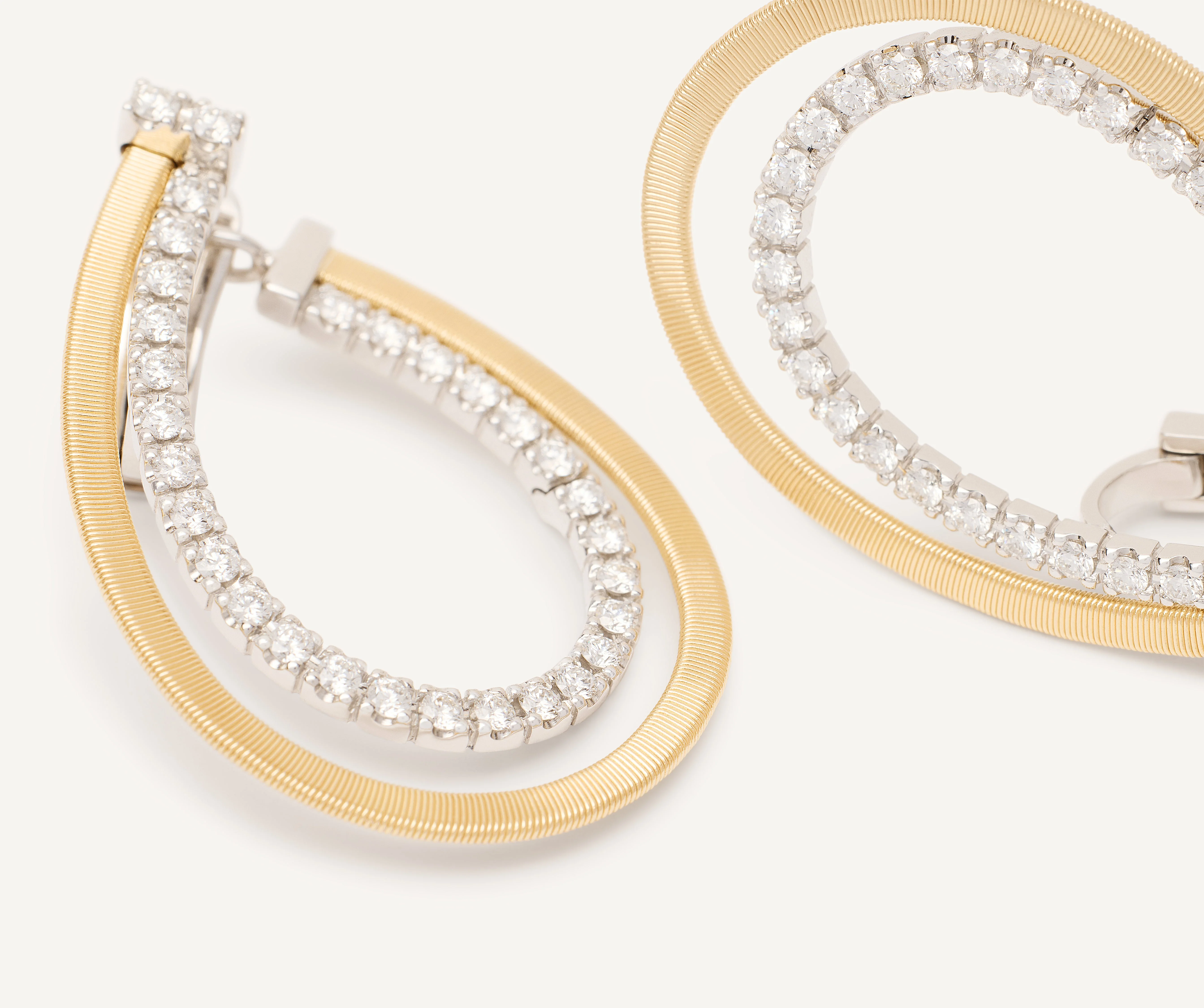 18K Yellow Gold Diamond Coil Wrap Earrings, 1.5" - Image 3