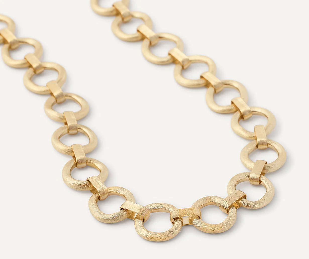 18K Yellow Gold Flat Link Necklace, 17.25" - Image 3