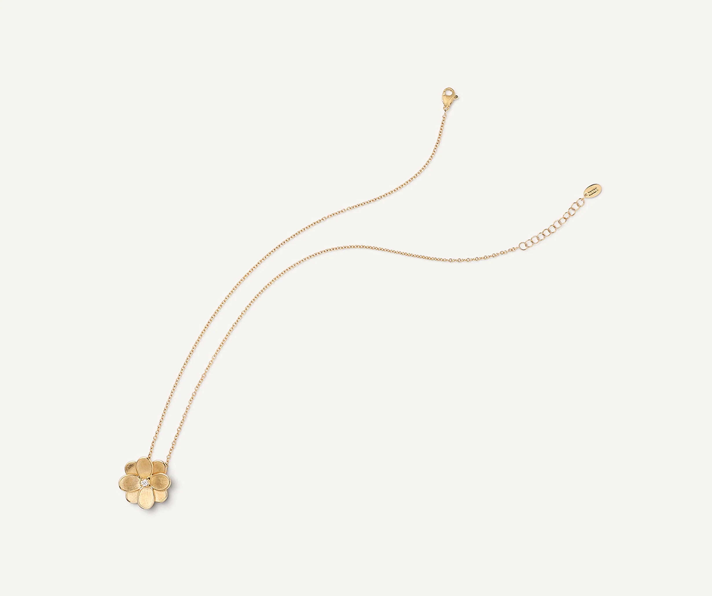 18K Yellow Gold Flower Pendant Necklace, 16.5"-18" - Image 3