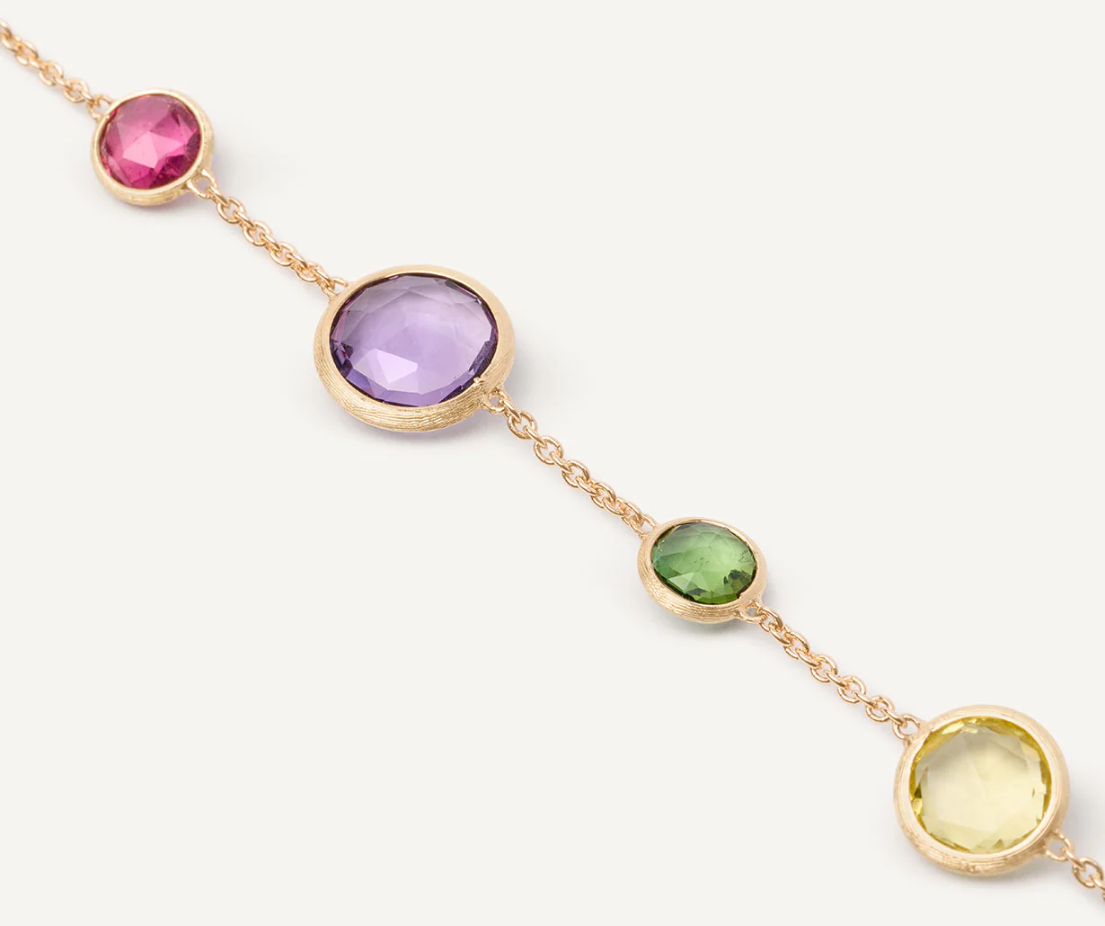 18K Yellow Gold Gemstone Bracelet, 6"-7.5" - Image 3