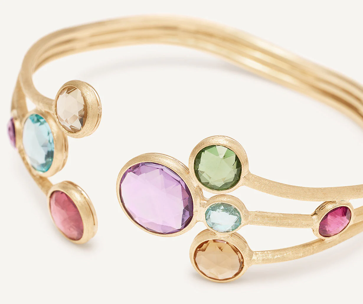 18K Yellow Gold Gemstone Cuff - Image 3