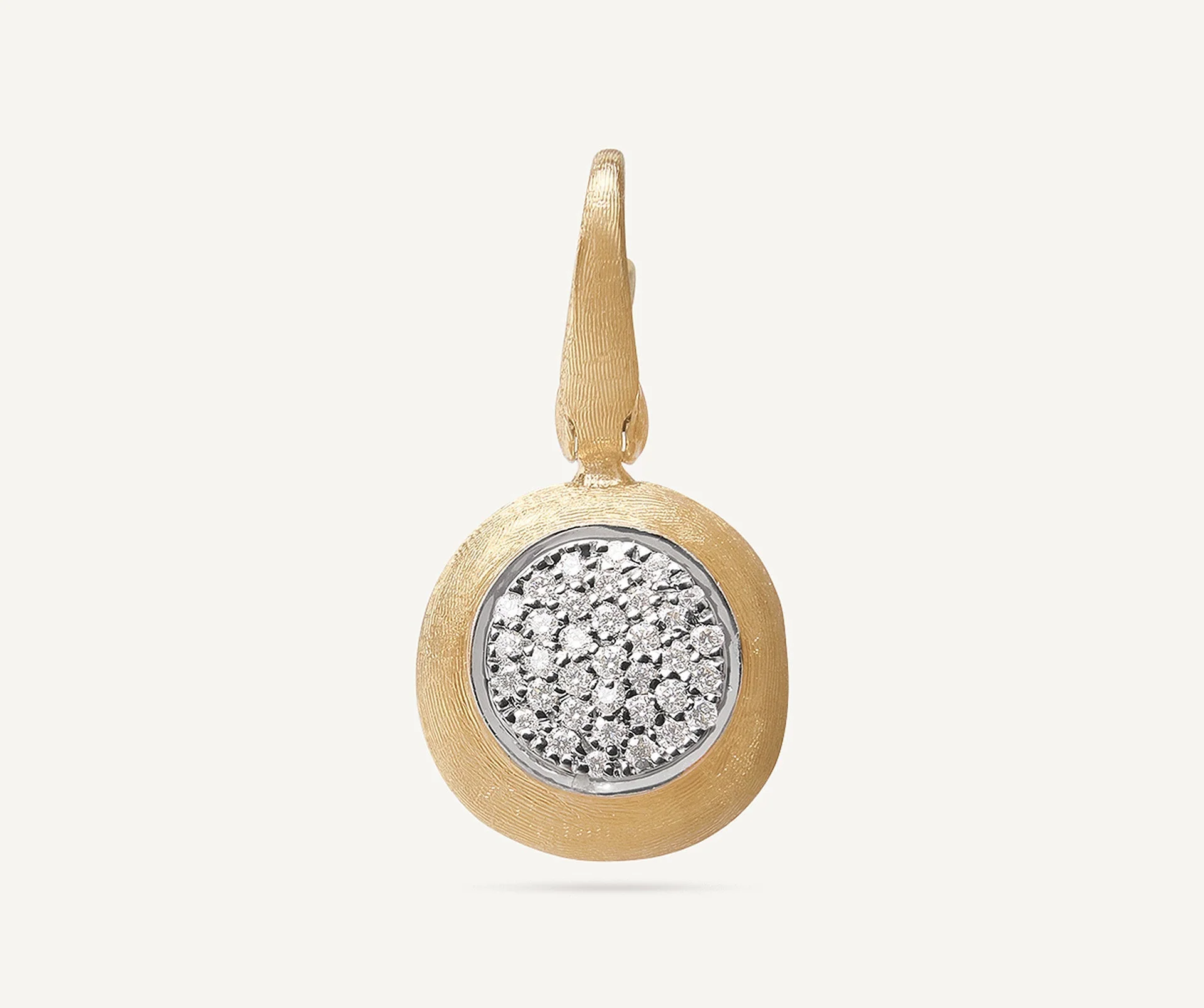 18K Yellow Gold and Diamond Pendant, 1"