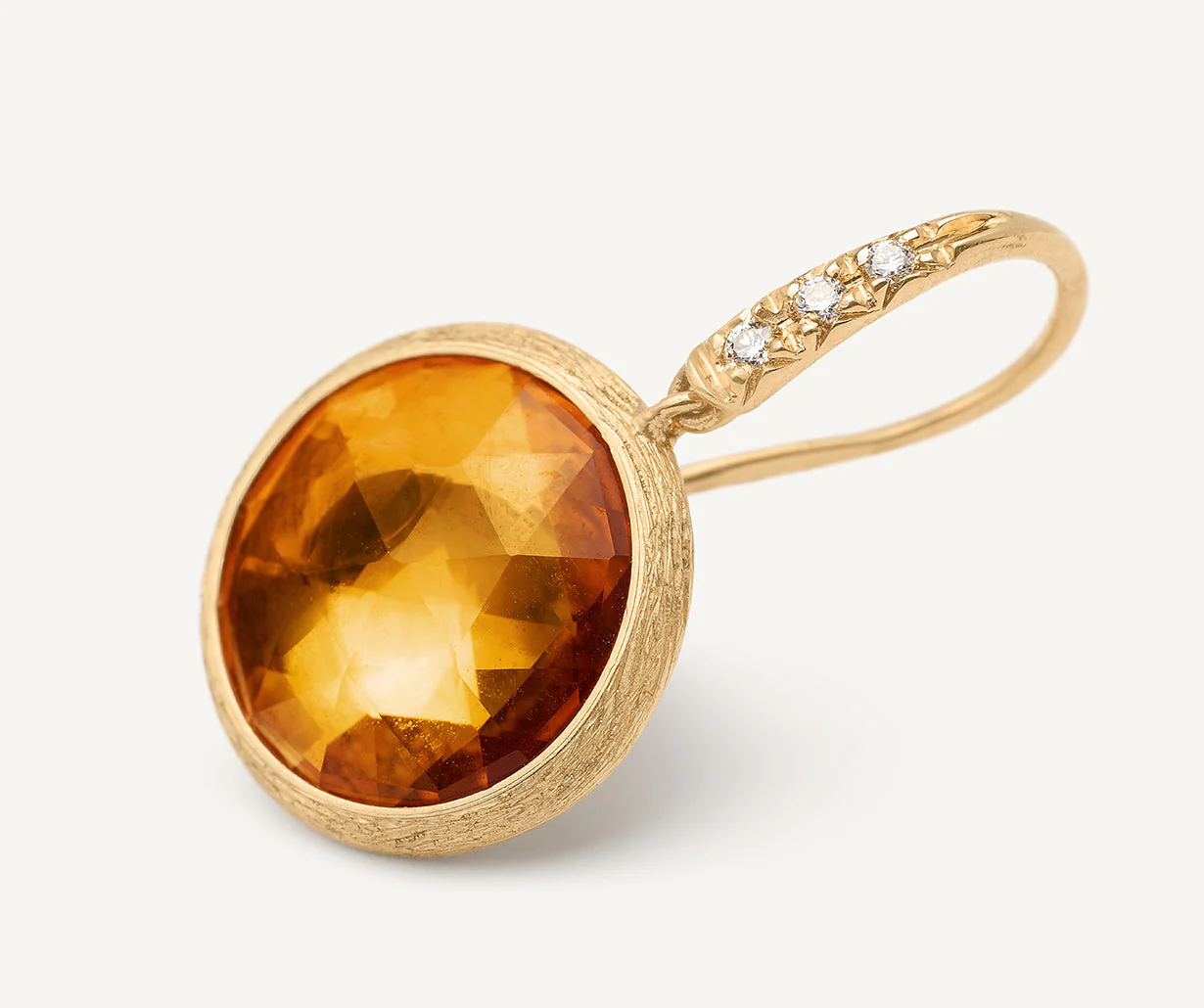 18K Yellow Gold Gemstone Earrings with Diamonds, 0.85" - Image 6