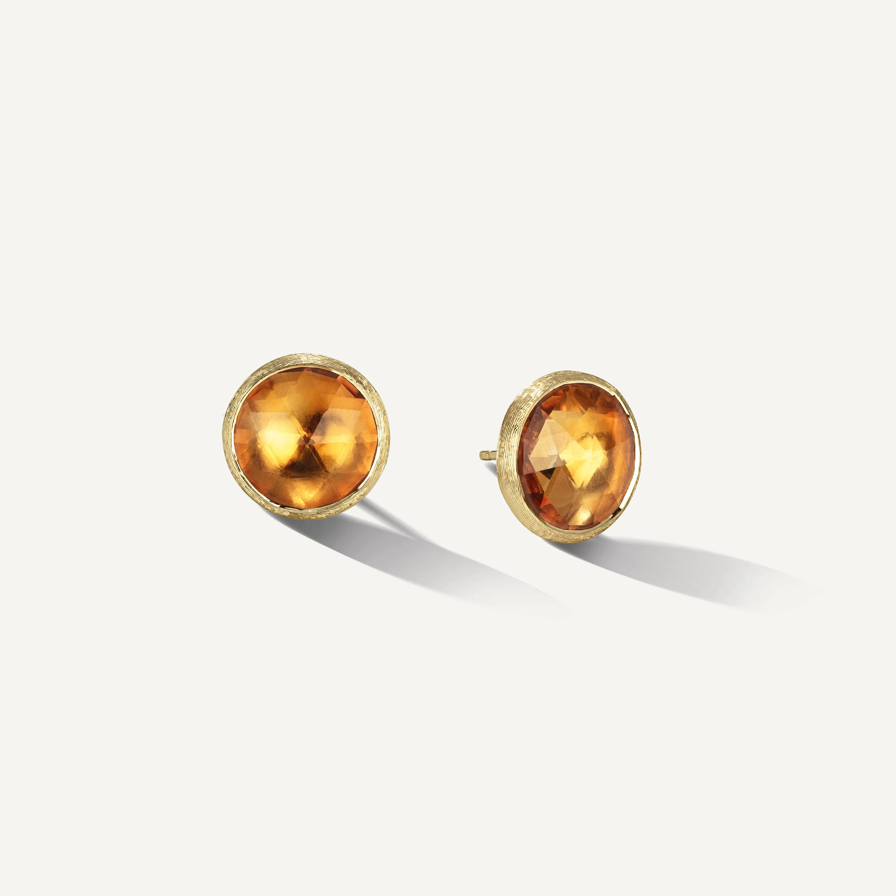 18K Yellow Gold Gemstone Stud Earrings, 0.5" - Image 13