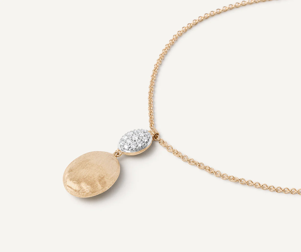 18K Yellow Gold Pendant Necklace with Diamonds, 16.5"-18" - Image 3