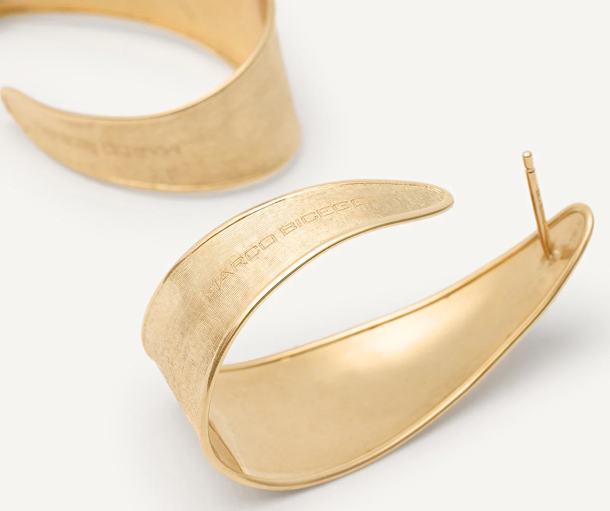 18K Yellow Gold Graduated Hoops, 1.2" - Image 3