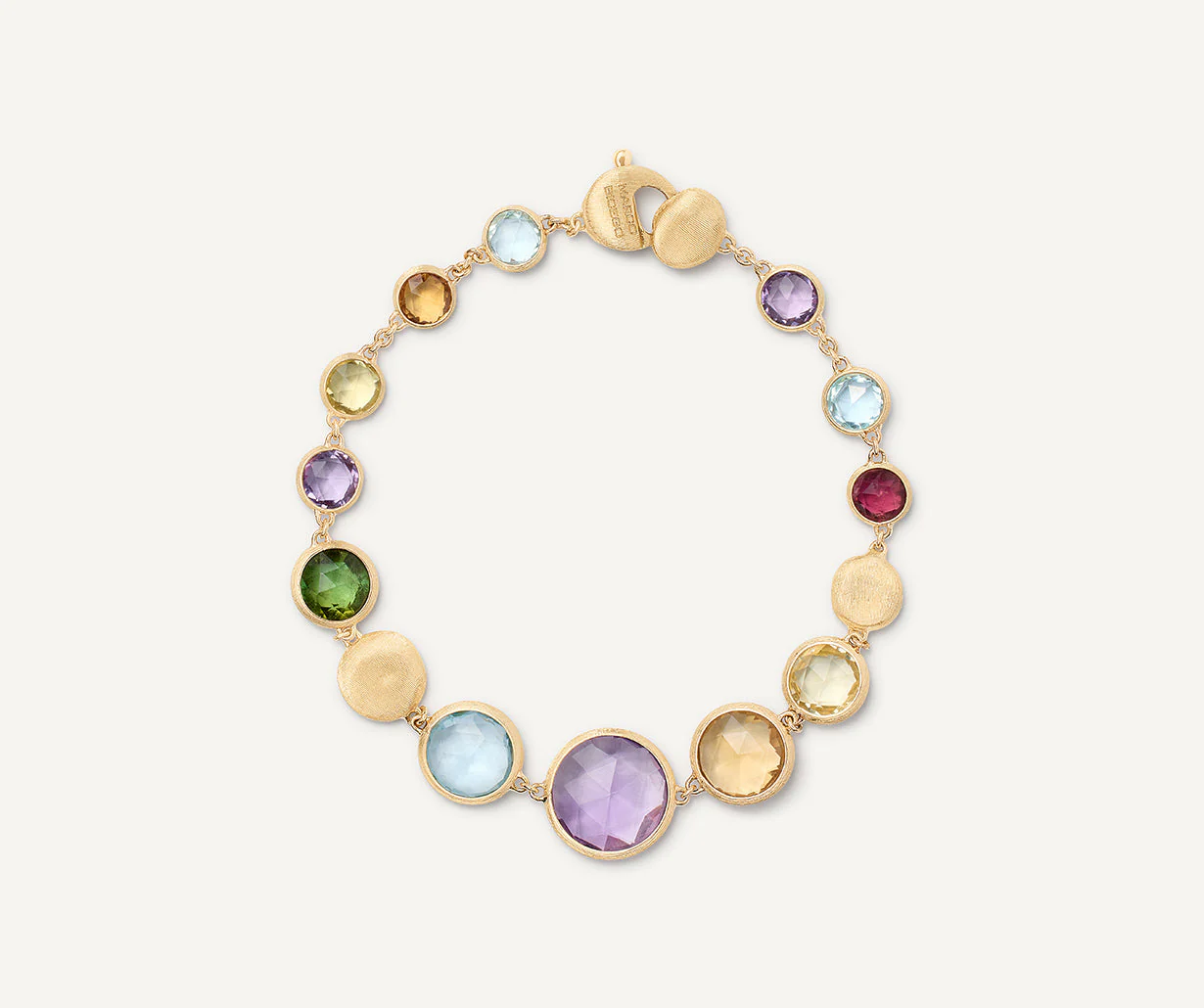 18K Yellow Gold Gemstone Graduated Bracelet, 7.25"