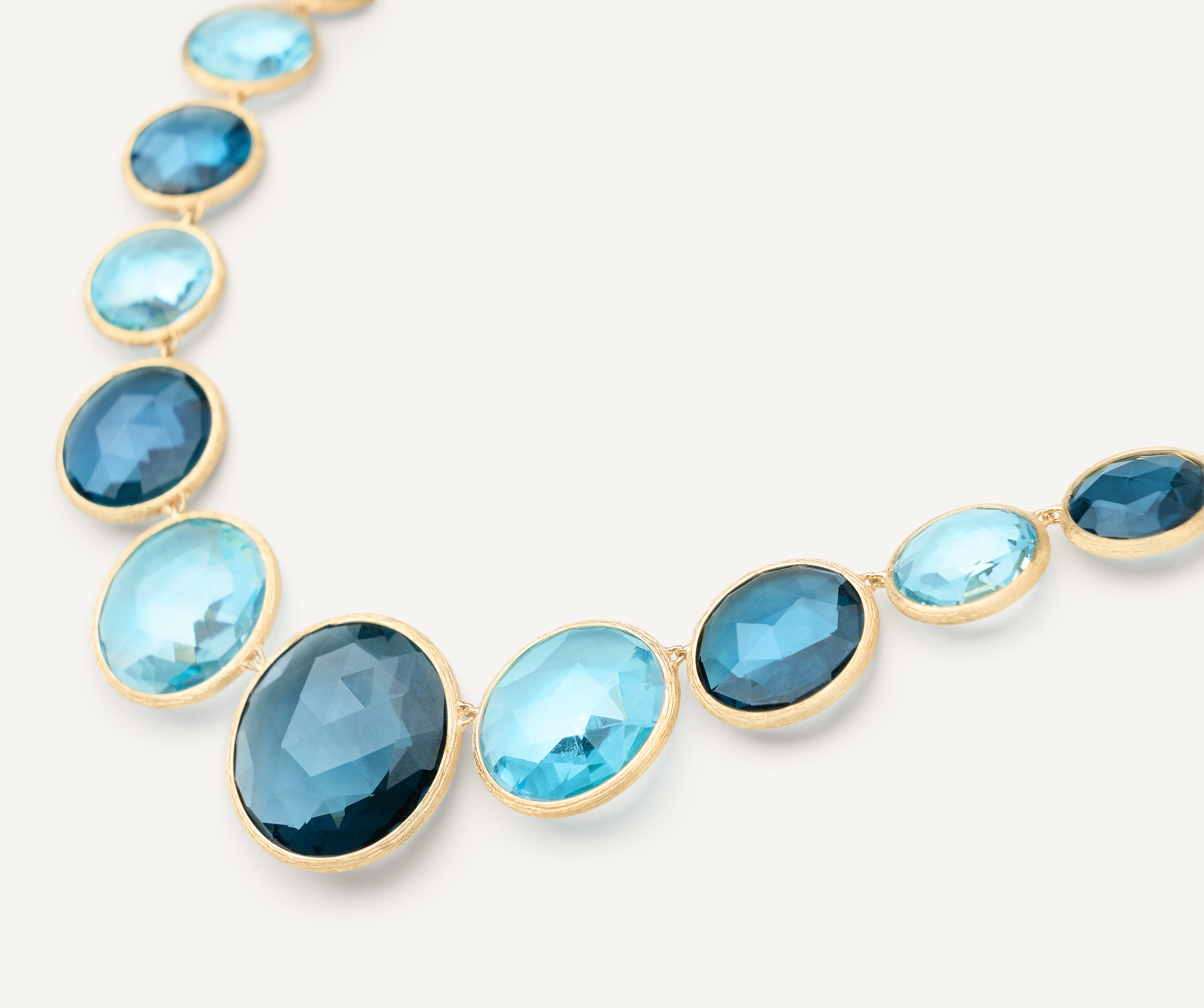 18K Yellow Gold Blue Topaz Necklace, 18" - Image 3