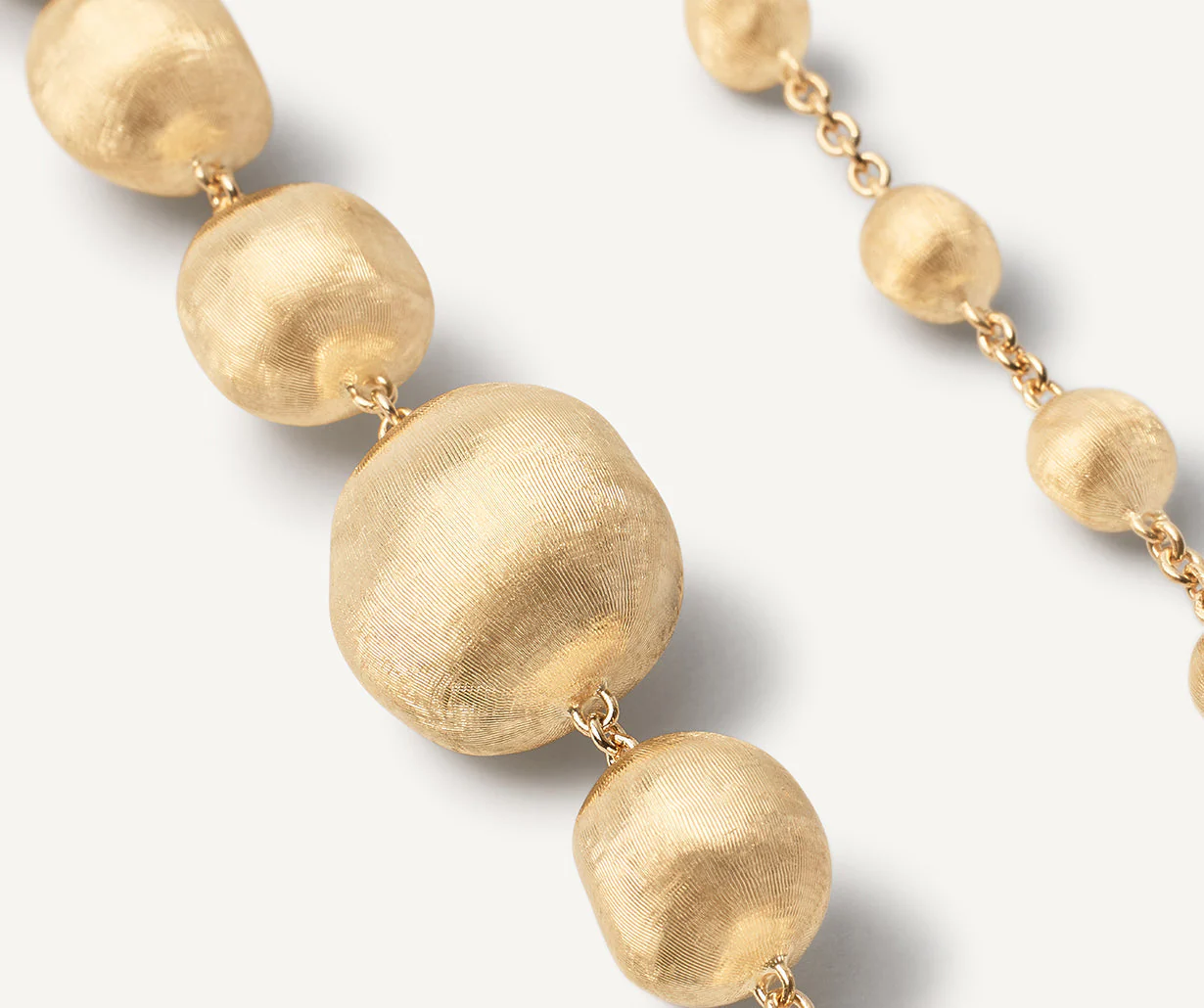 18K Yellow Gold Bead Graduated Necklace, 36" - Image 3