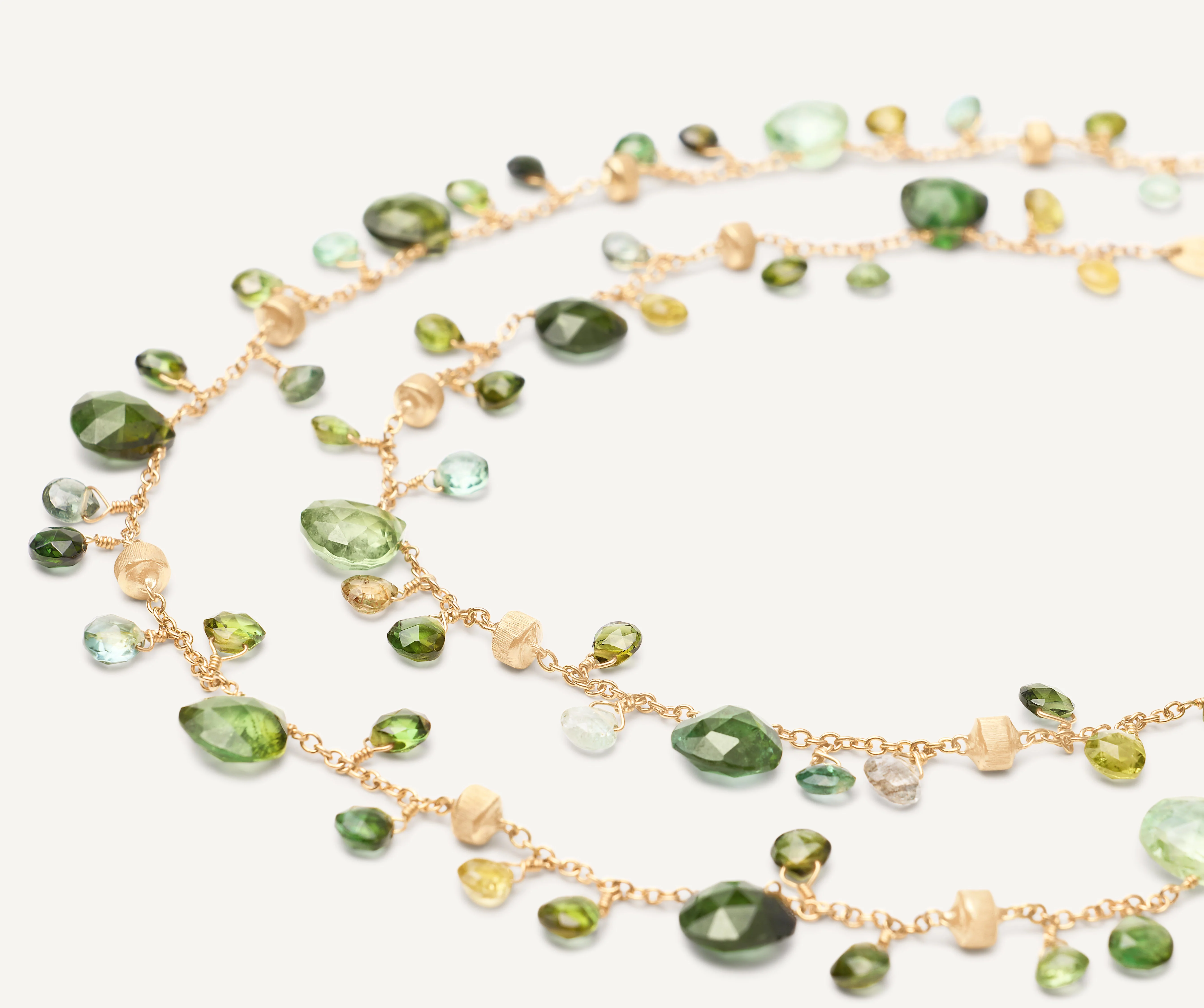18K Yellow Gold Green Tourmaline Necklace, 36" - Image 3
