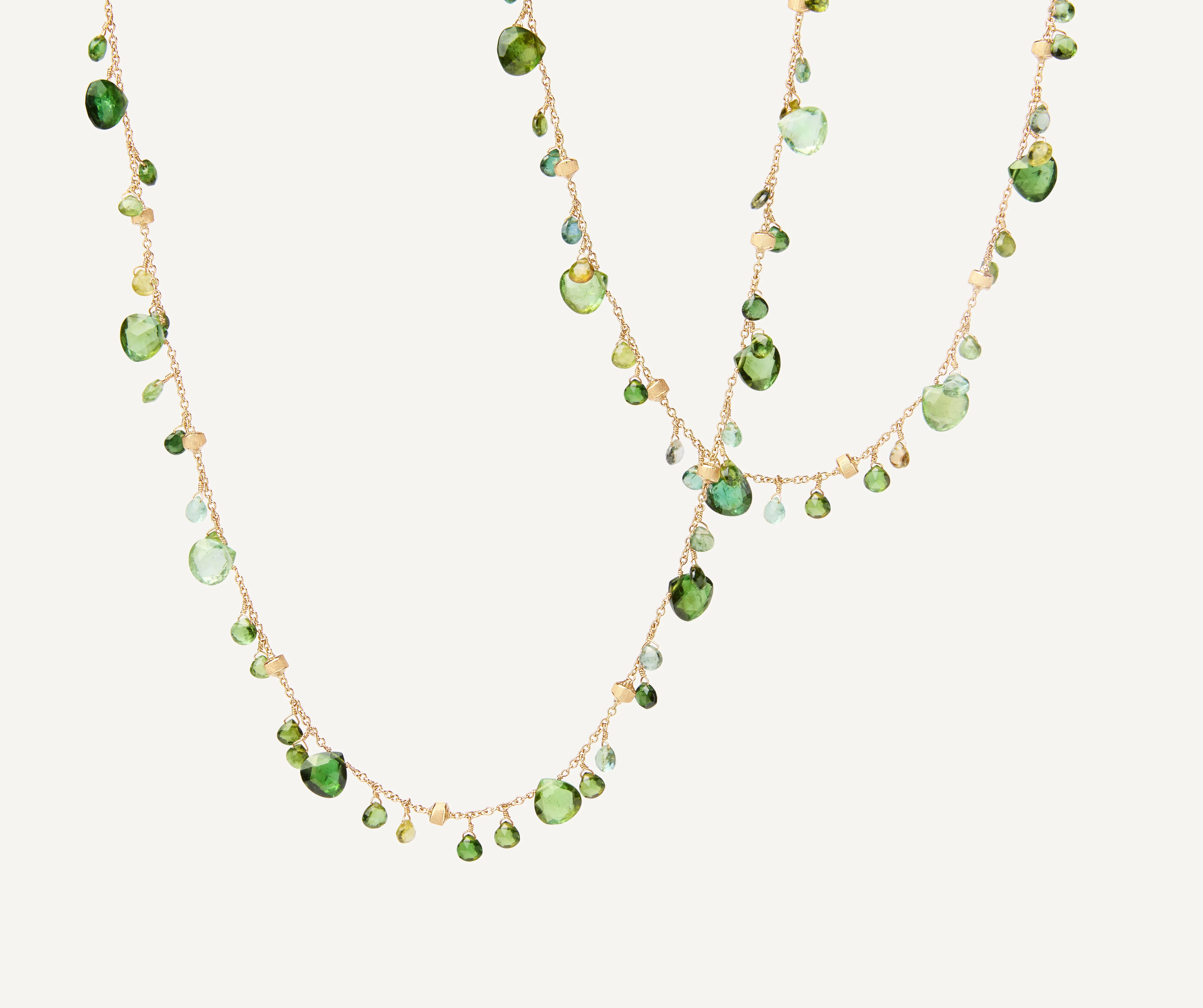 18K Yellow Gold Green Tourmaline Necklace, 36" - Image 4
