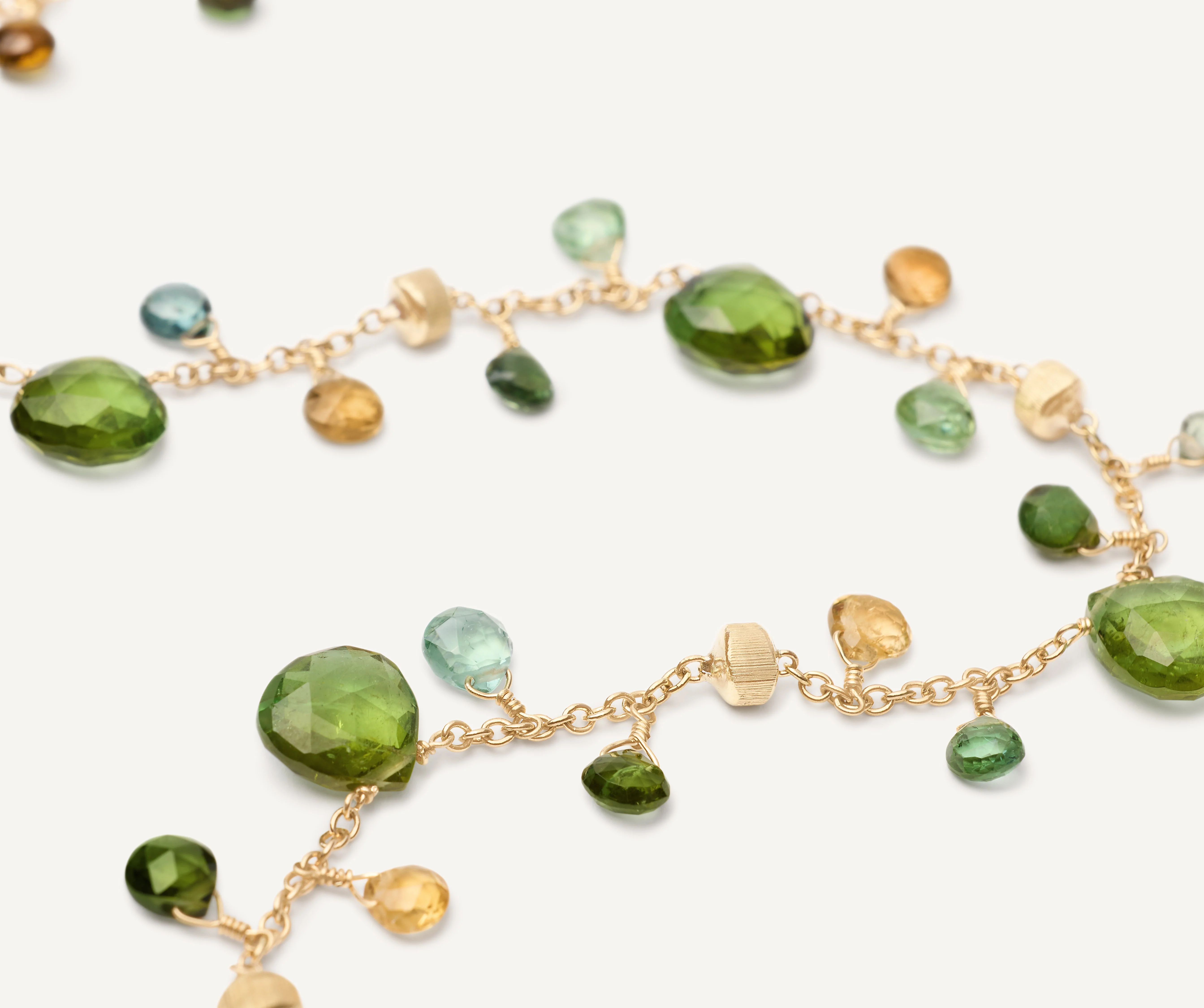 18K Yellow Gold Green Tourmaline Necklace, 16.5"-18" - Image 3