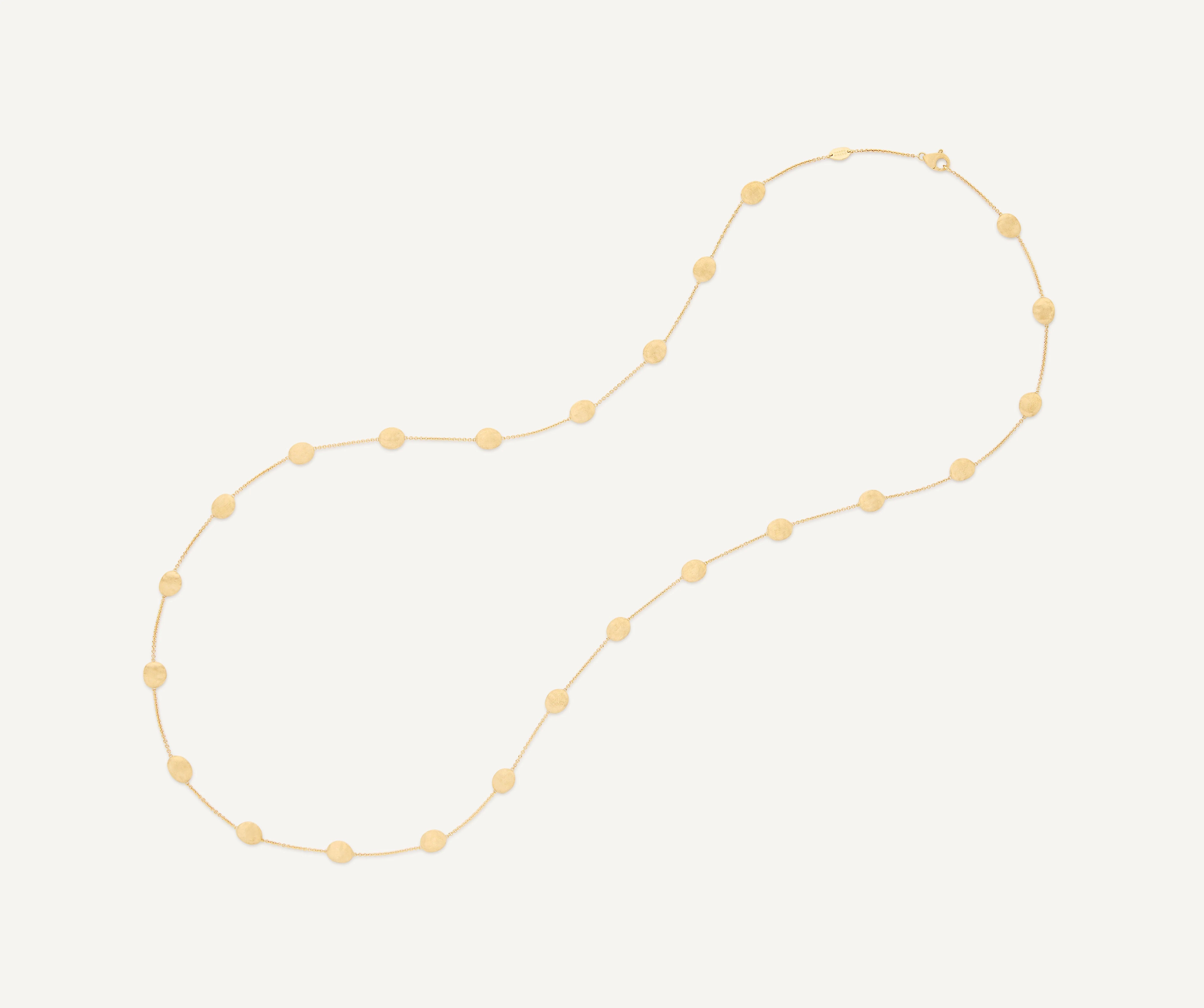 18K Yellow Gold Large Bean Necklace, 36"