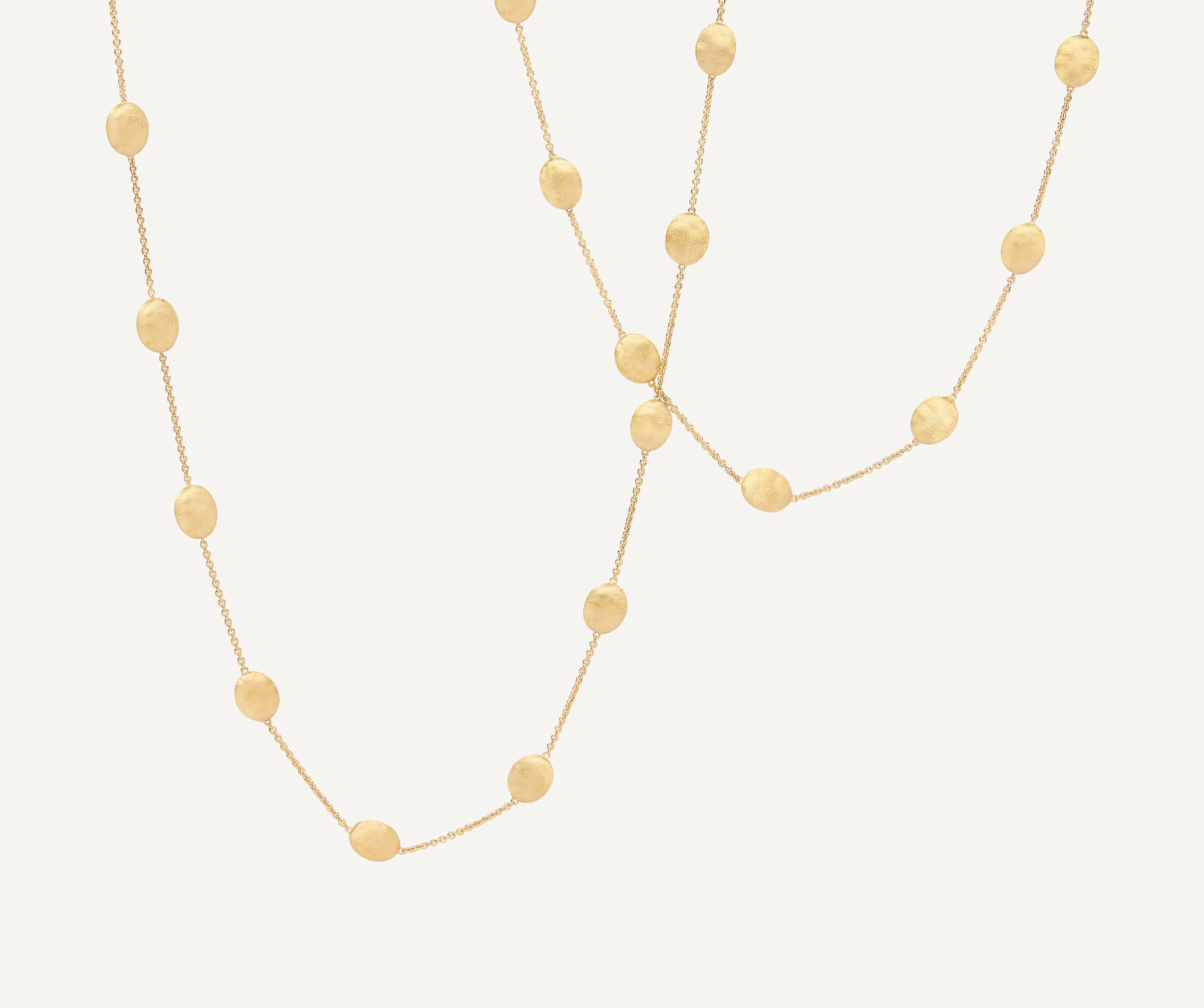 18K Yellow Gold Large Bean Necklace, 36" - Image 4