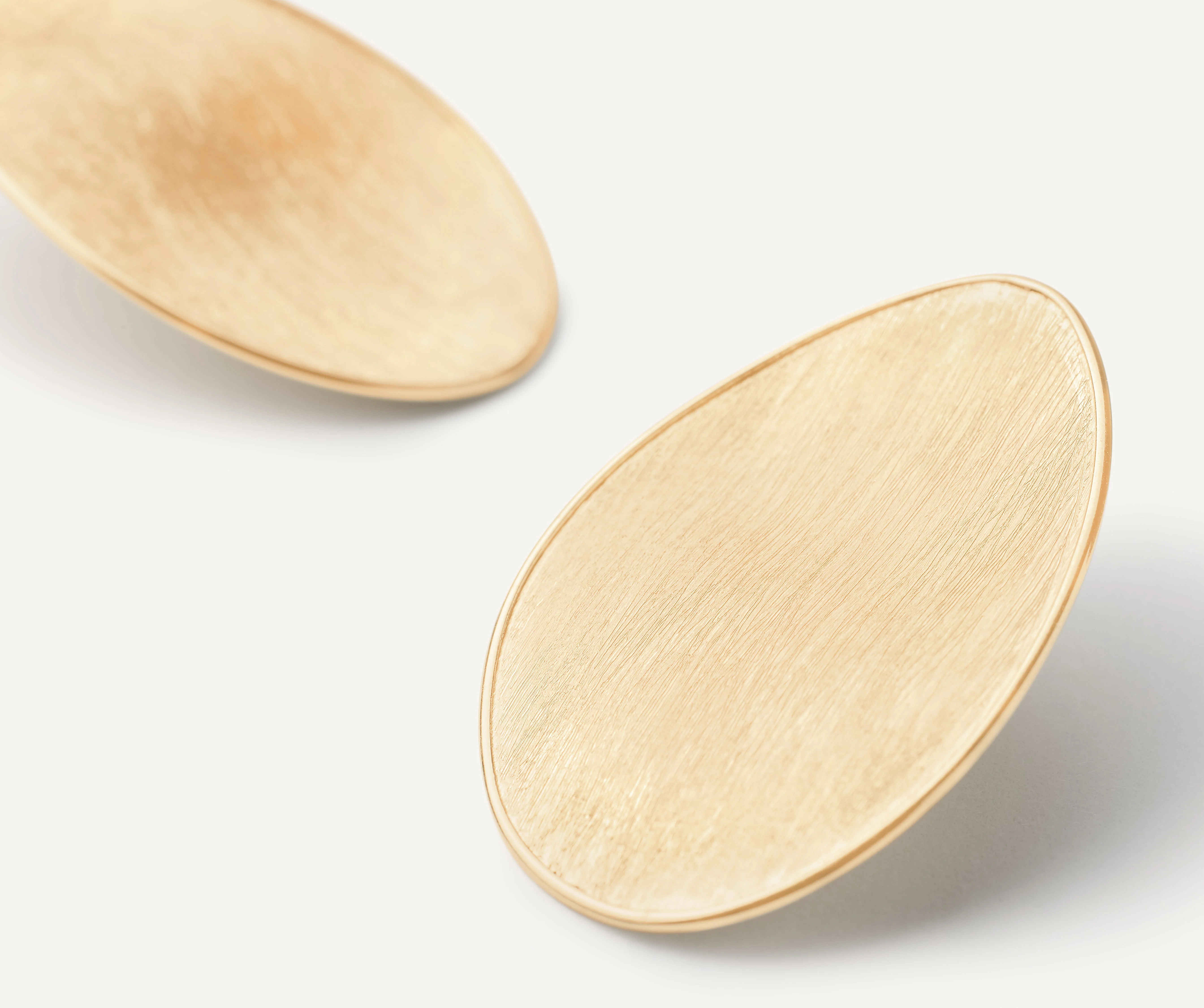 18K Yellow Gold Petal Stud Earrings. 1.4" - Image 3