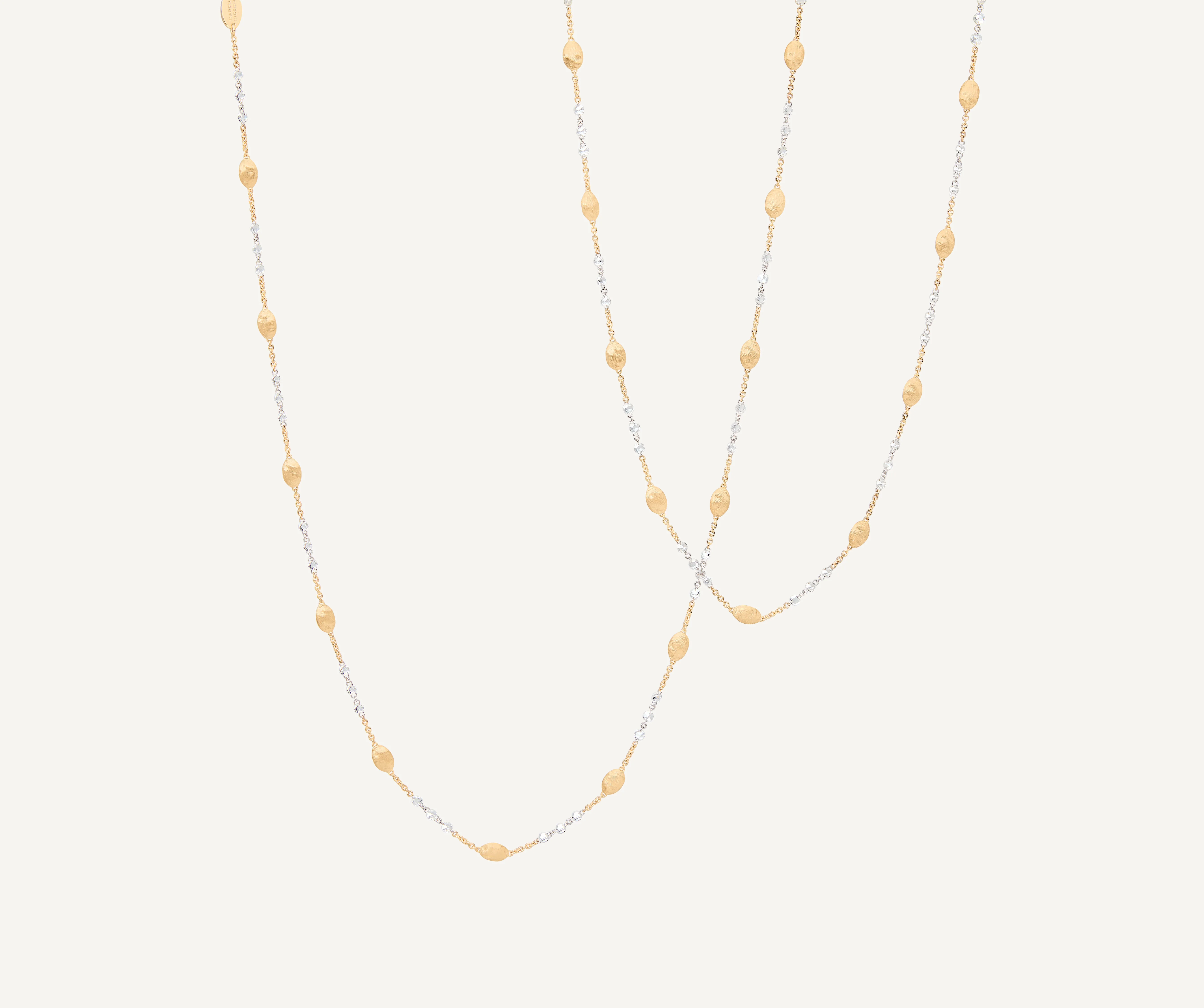 18K Yellow Gold Necklace with Diamonds, 36.5" - Image 3