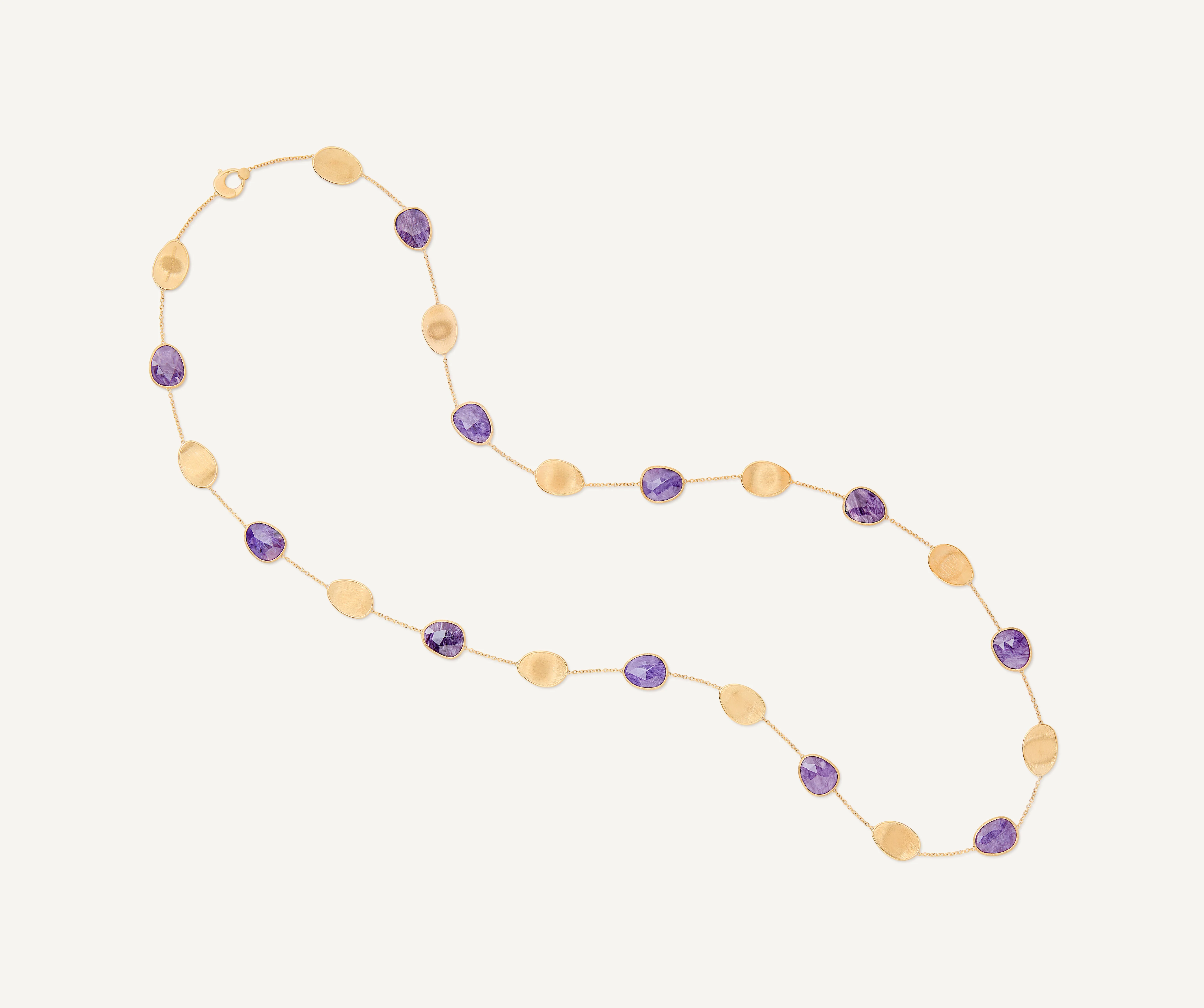 18K Yellow Gold Charoite Necklace, 36"