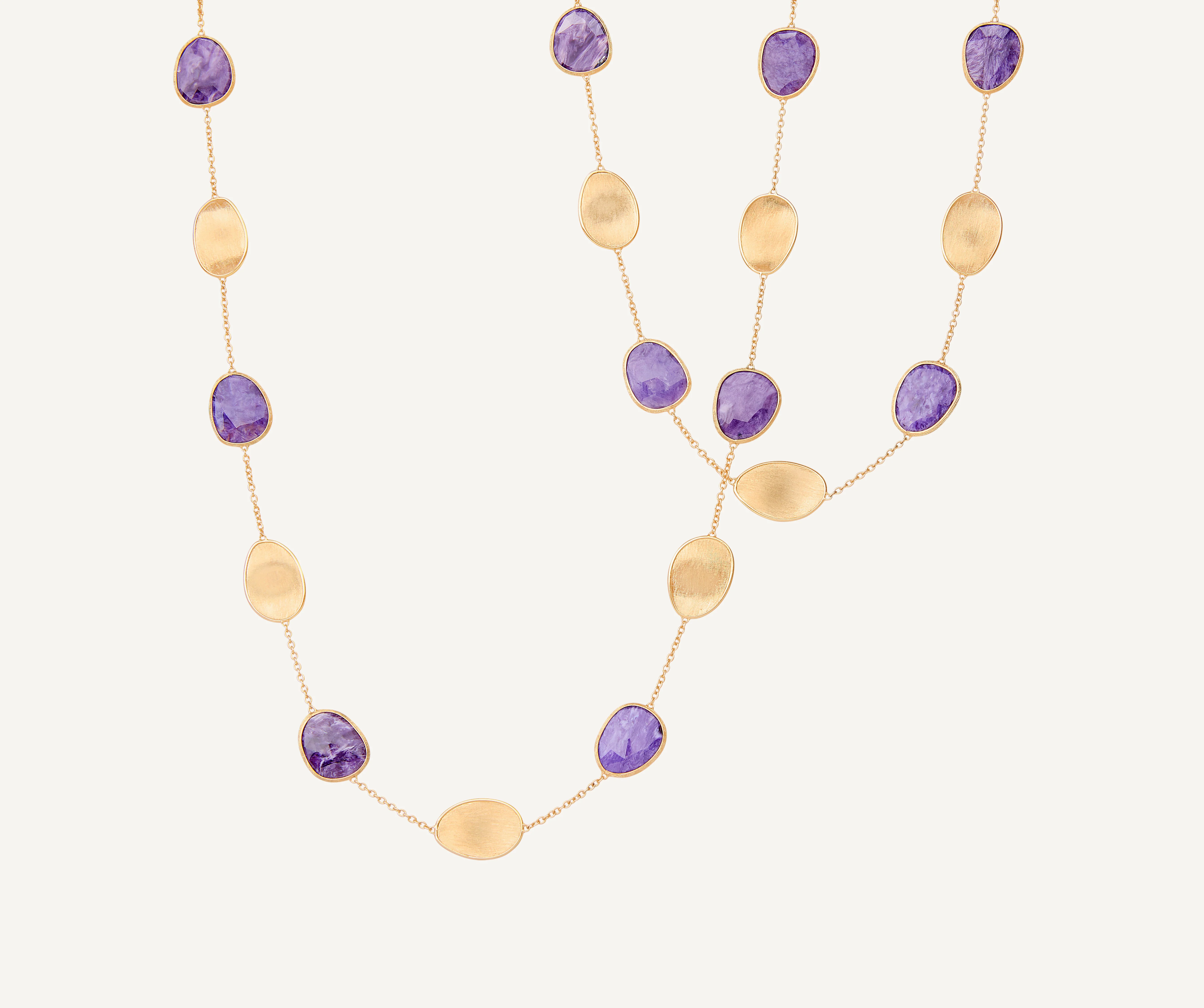 18K Yellow Gold Charoite Necklace, 36" - Image 4