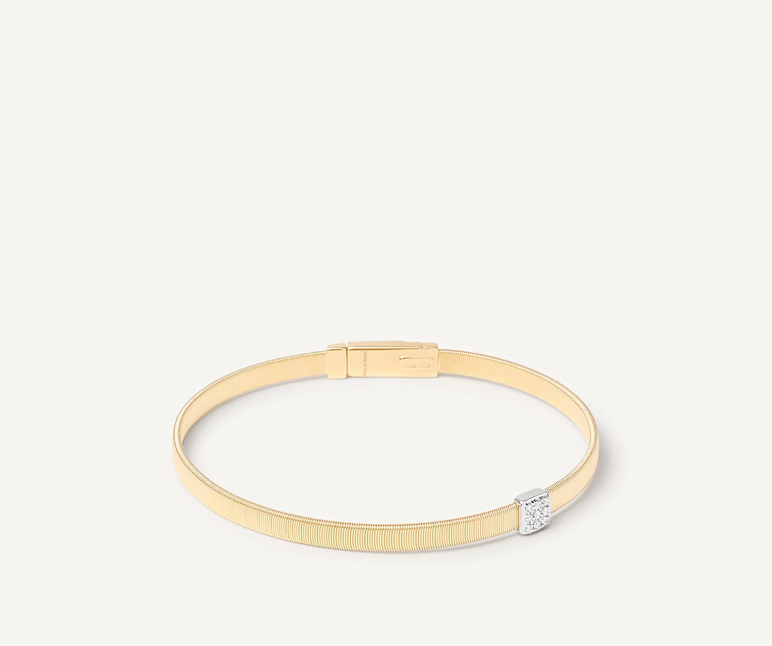 18K Yellow Gold Coil Bangle with Diamonds, 4mm - Image 4